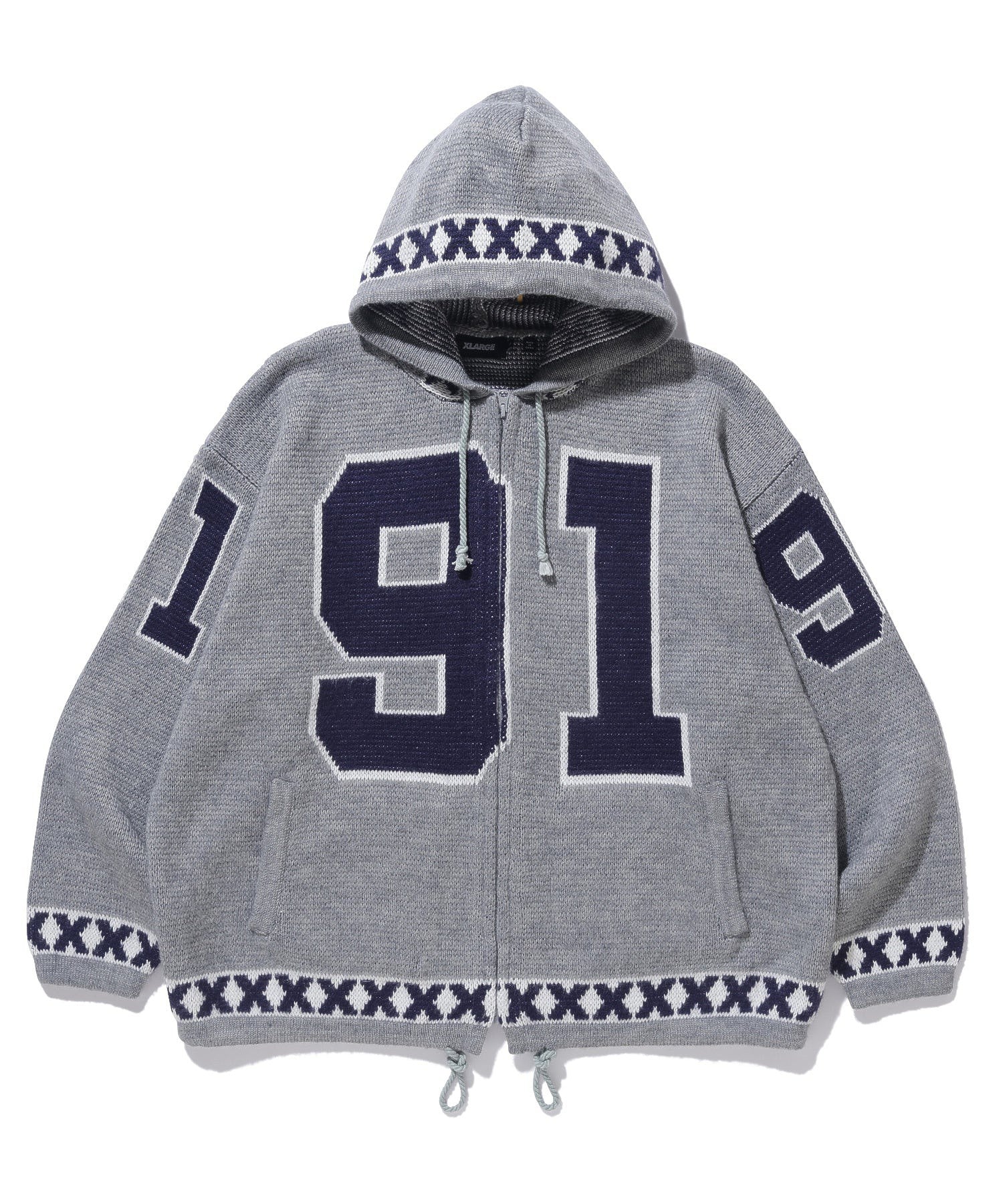 ZIP UP HOODED KNIT XLARGE