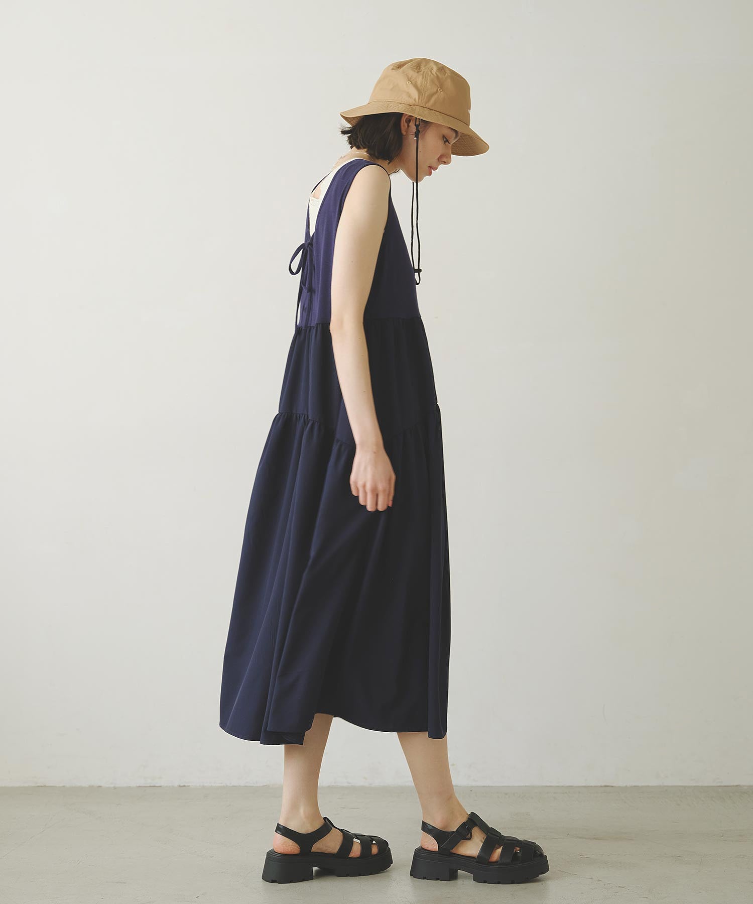 TIERED FLARE  DRESS