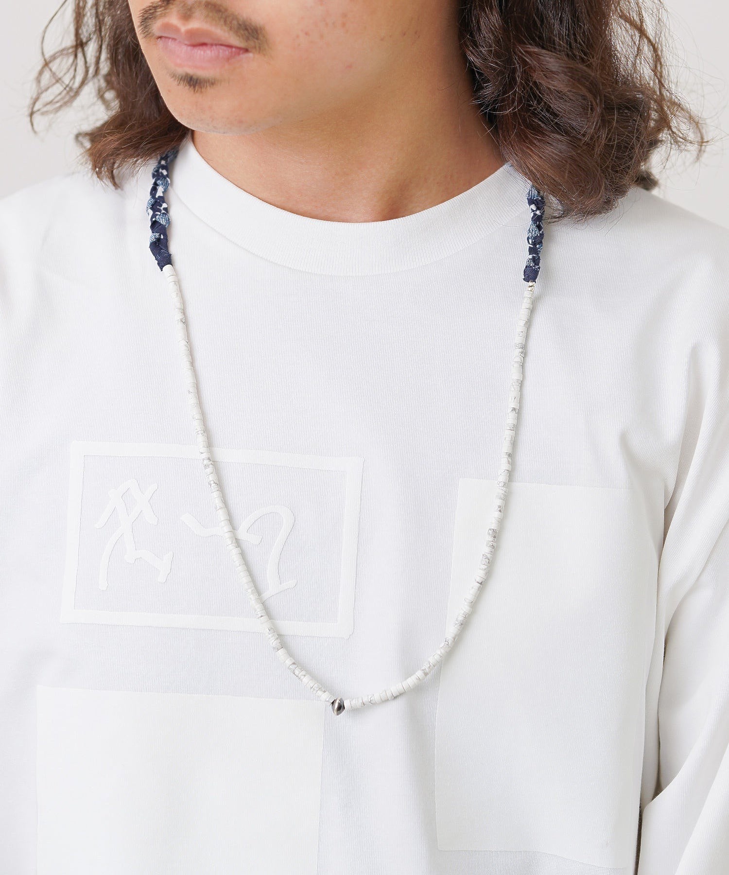 MIKIA/ミキア/vintage denim bandana necklace howlite/223-M-008182-01