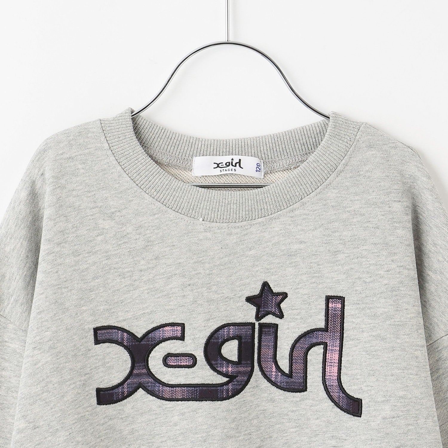 チェックパッチロゴトレーナー