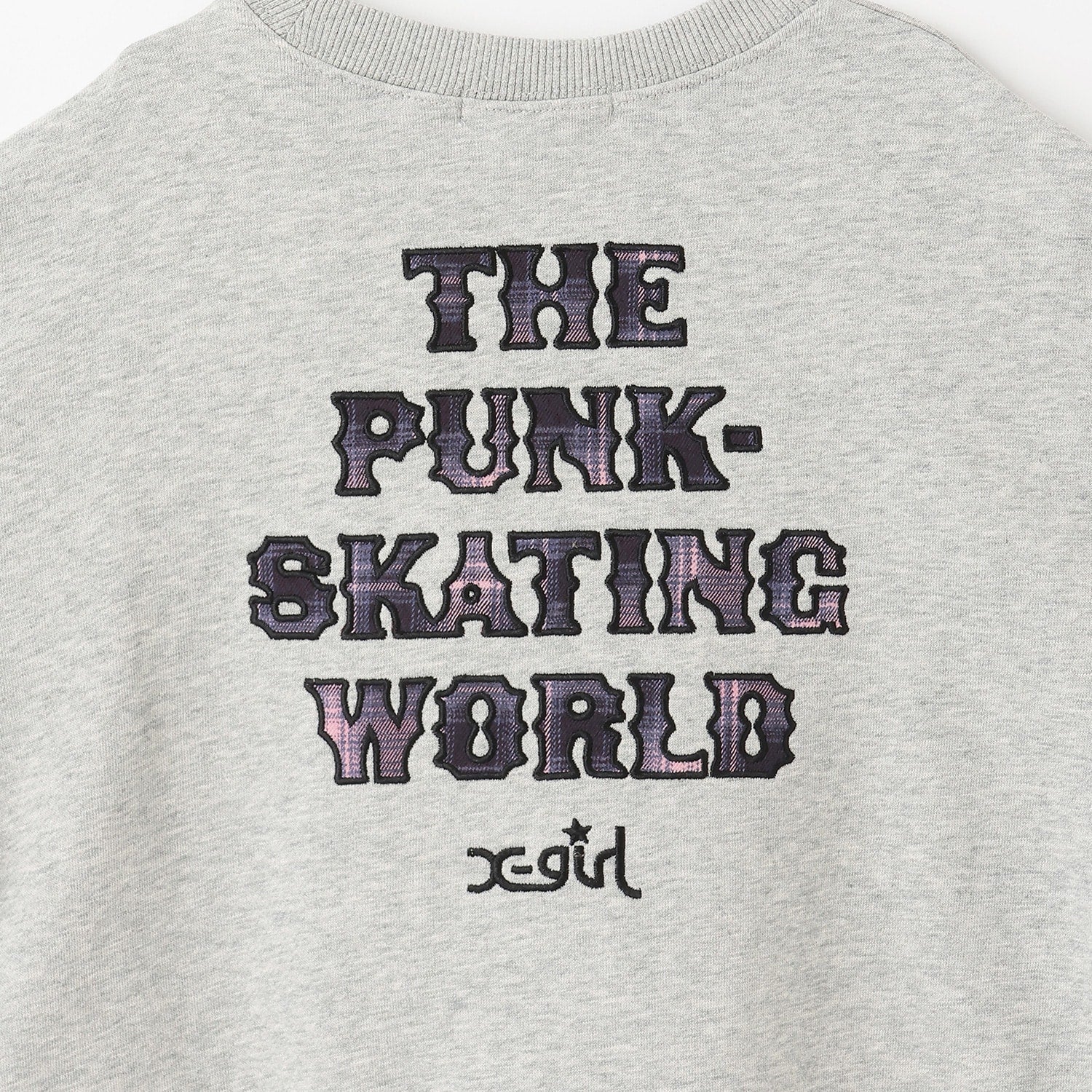 チェックパッチロゴトレーナー