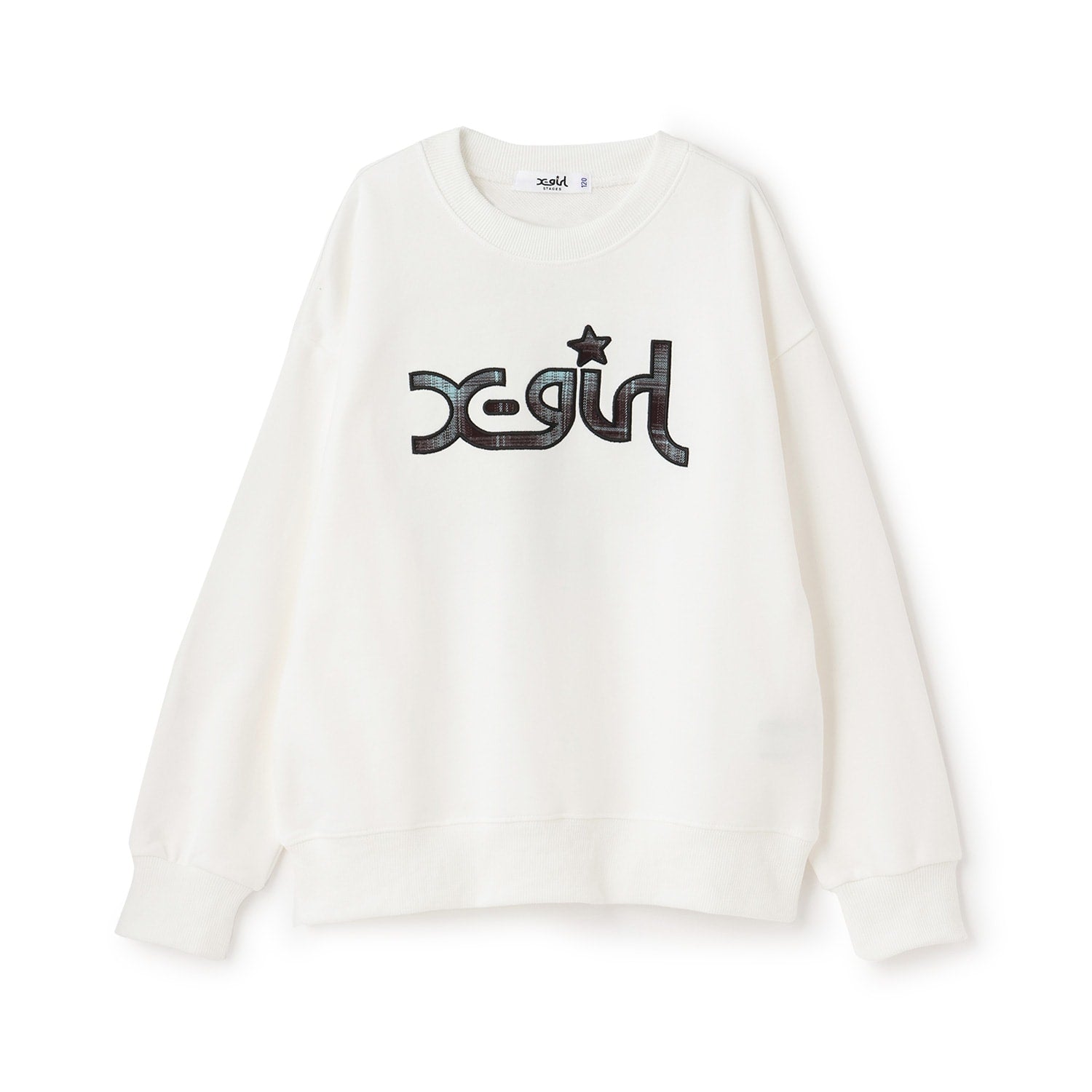 チェックパッチロゴトレーナー