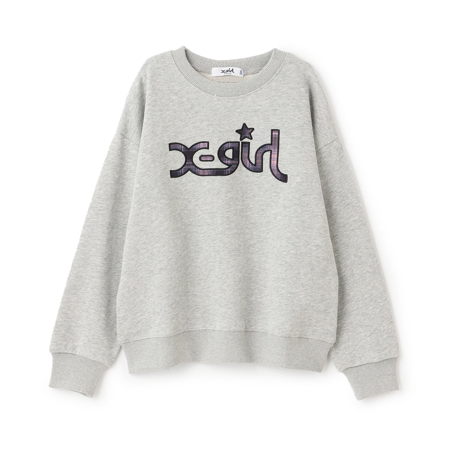 チェックパッチロゴトレーナー