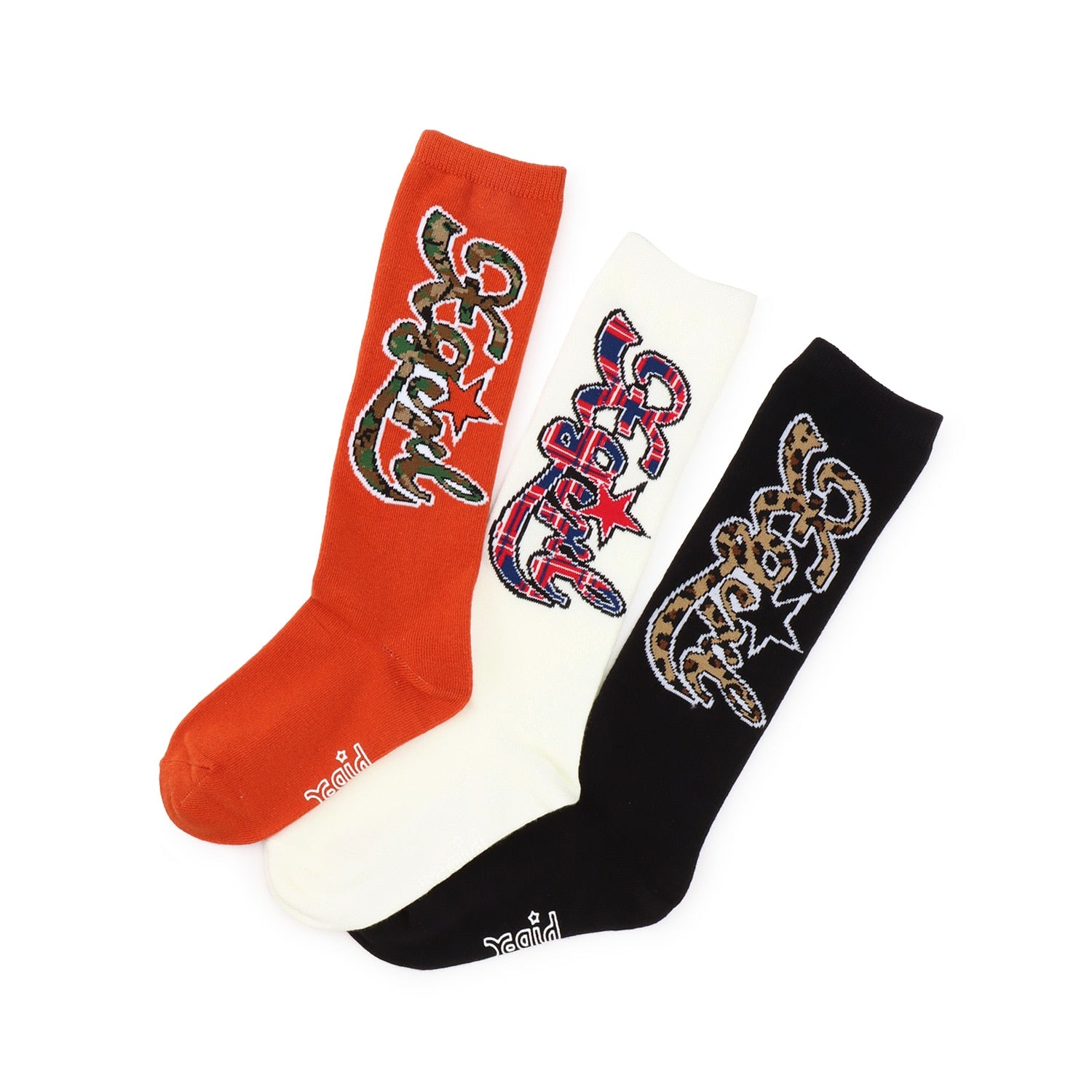 総柄ロゴハイソックス