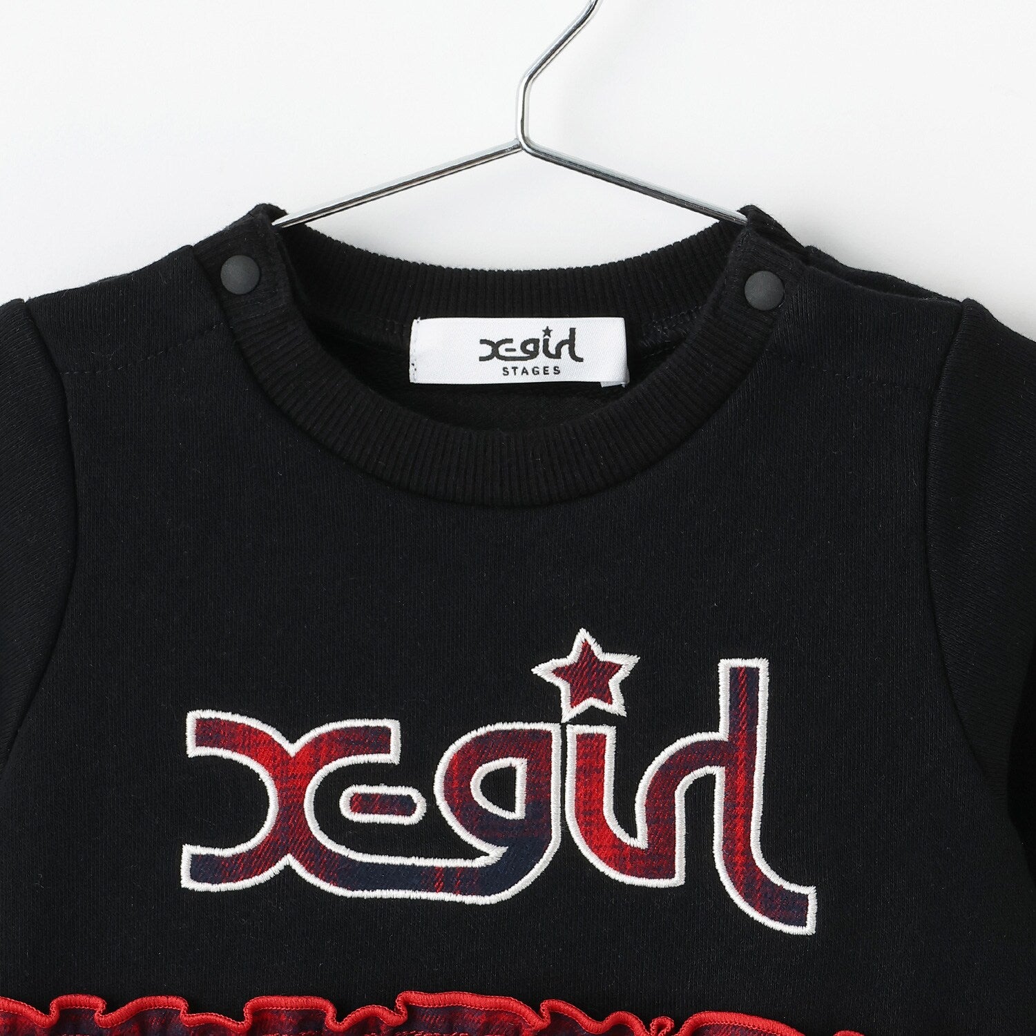 チェックロゴワンピース風カバーオール