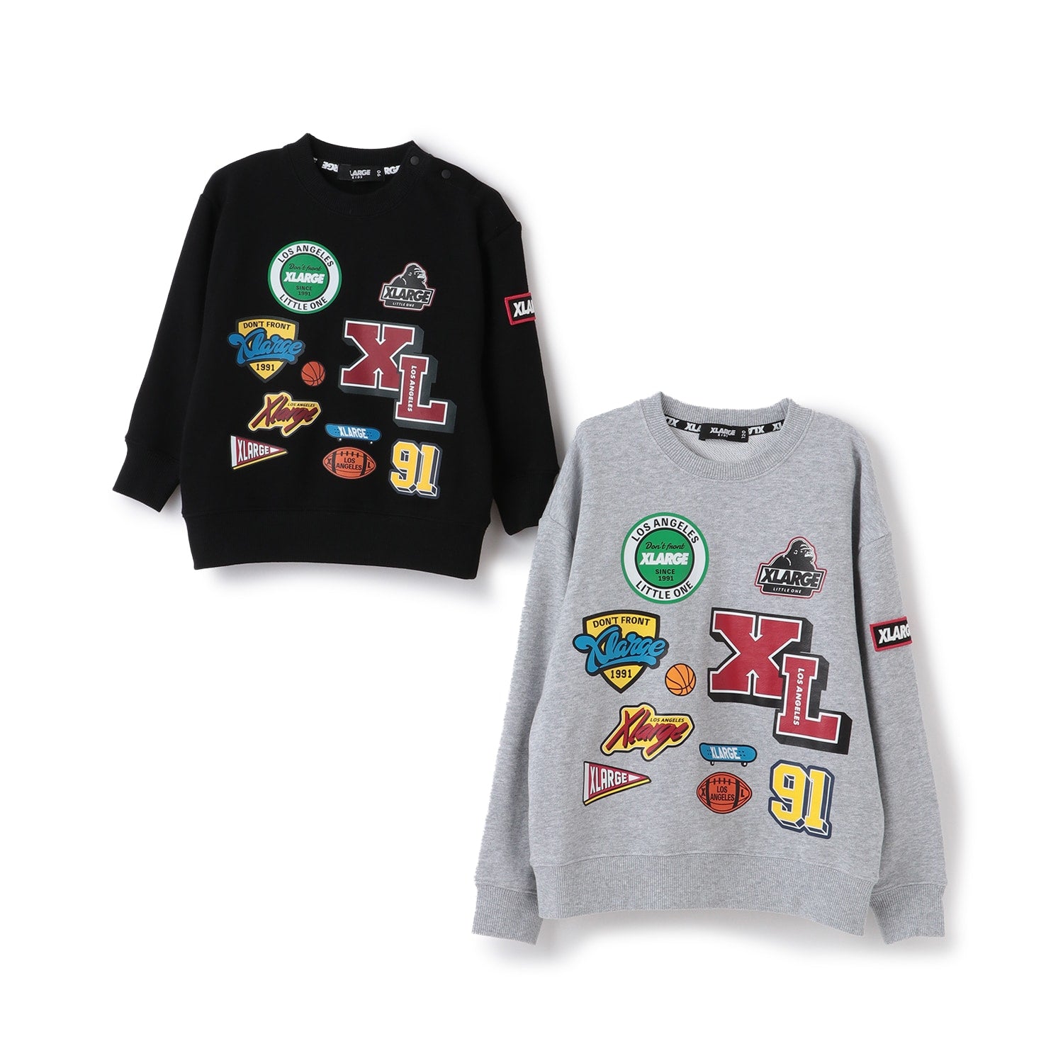 カレッジワッペンプリントトレーナー