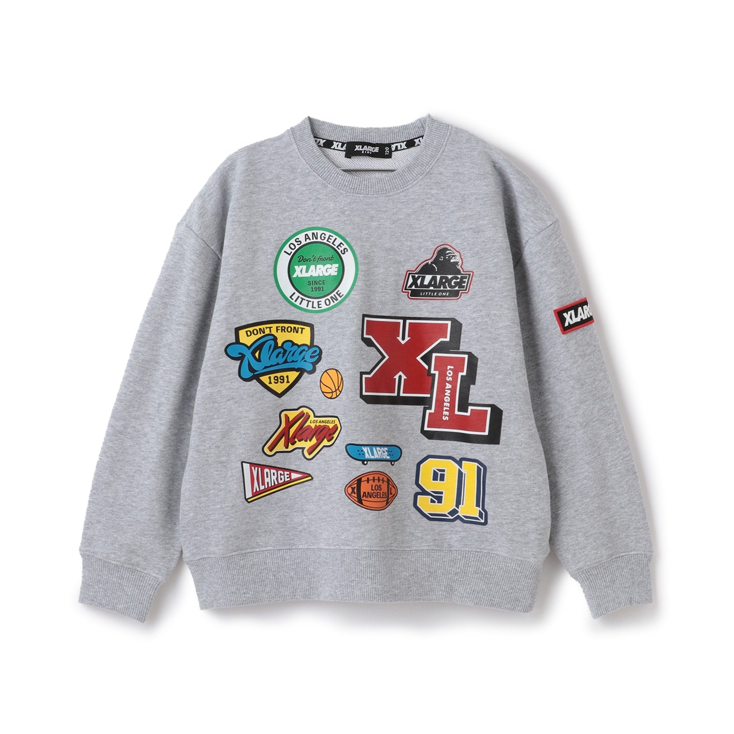 カレッジワッペンプリントトレーナー