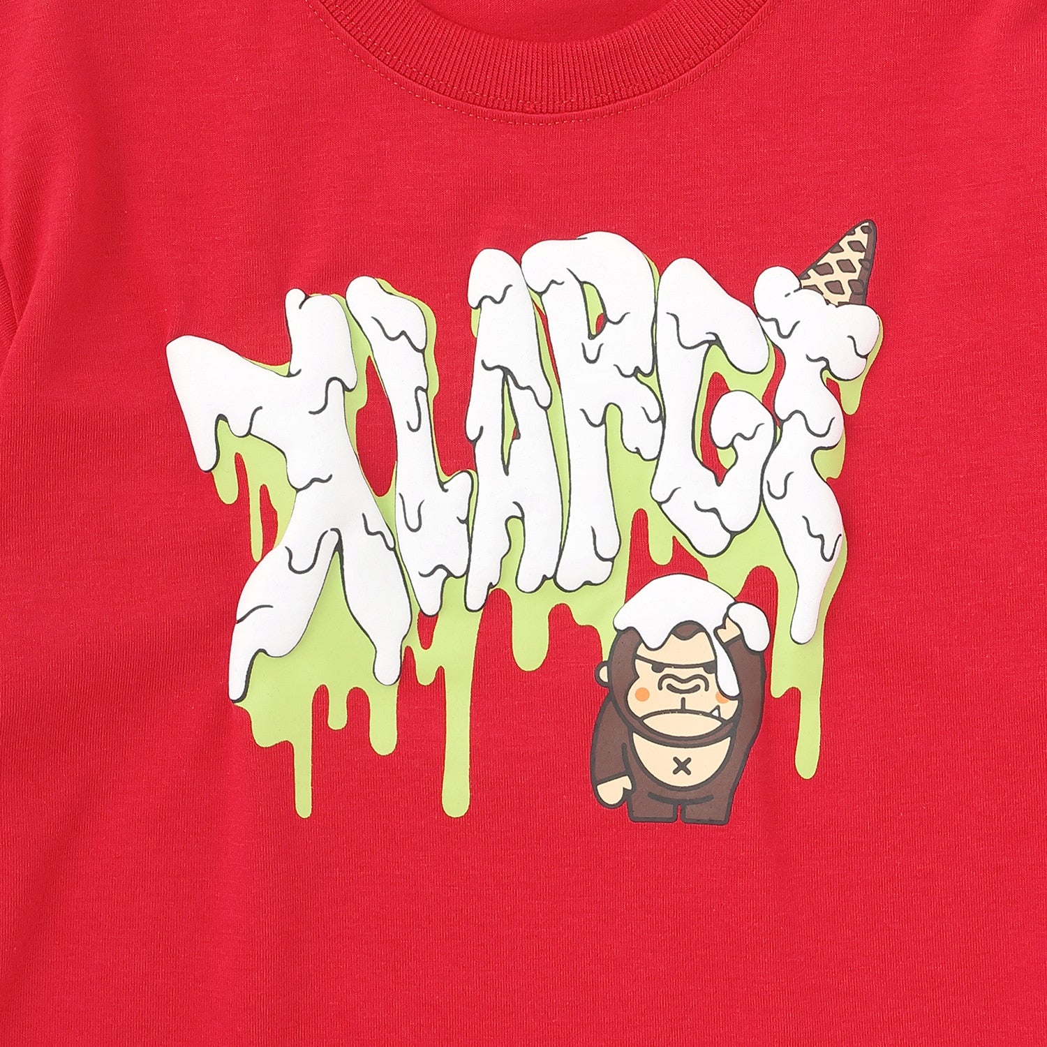 【吸水速乾】ファニーゴリラ&アイスクリーム半袖Tシャツ