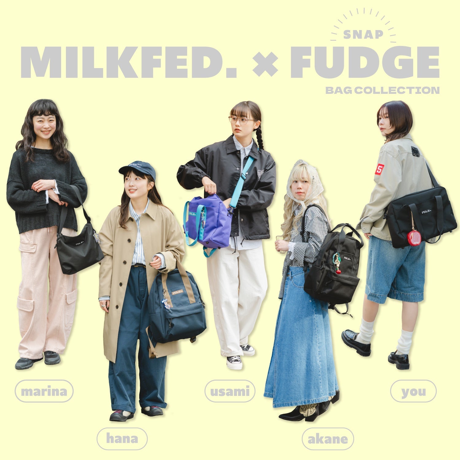 MILKFED. × FUDGE girl SNAP