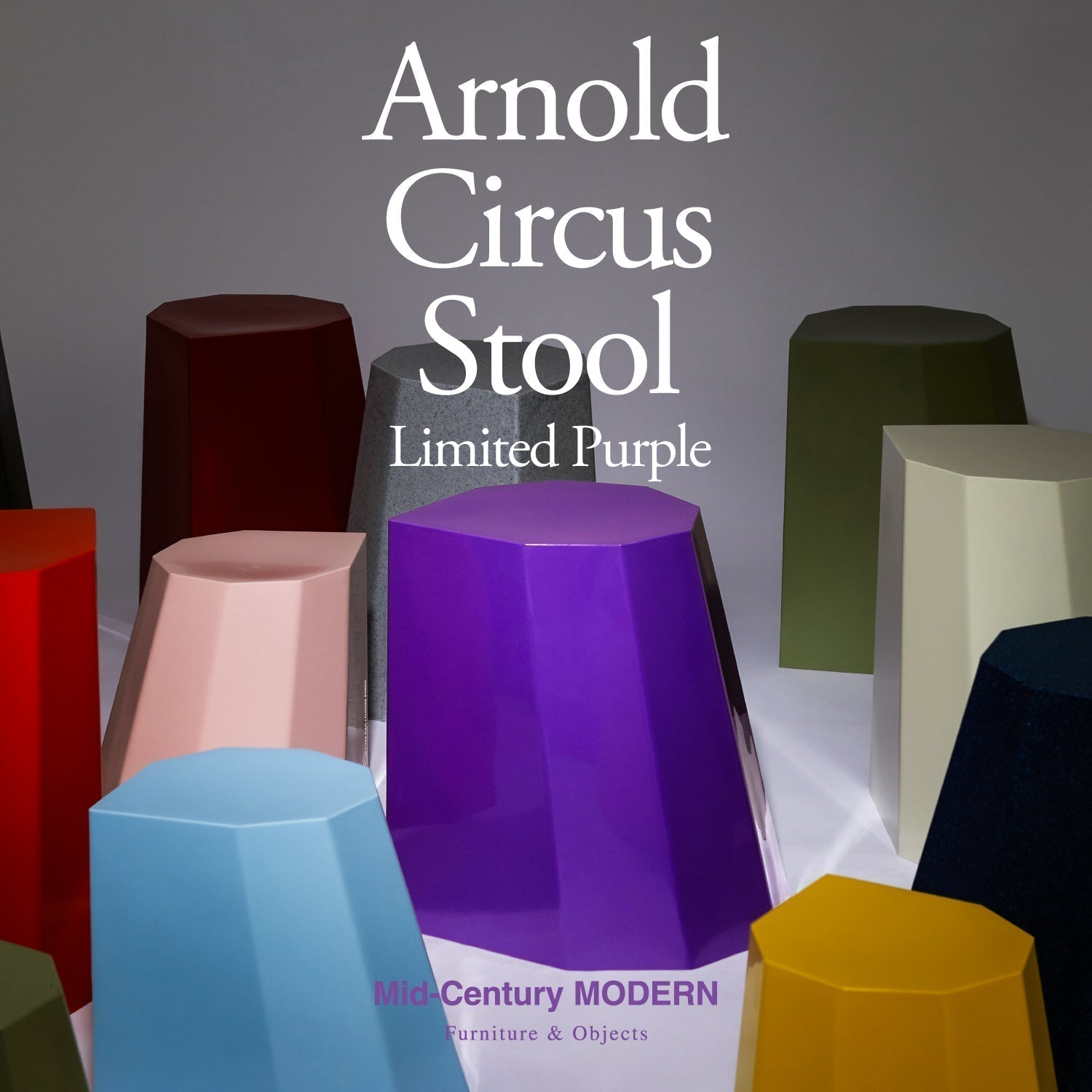 【Mid-Century MODERN】Aronld Circs Stool Exclusive Color 「PURPLE」