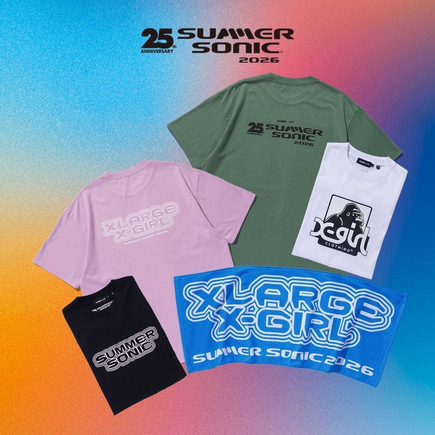 XLARGE × X-girl × SUMMER SONIC 2026 コラボレーションアイテム第2弾を会場限定で発売！
