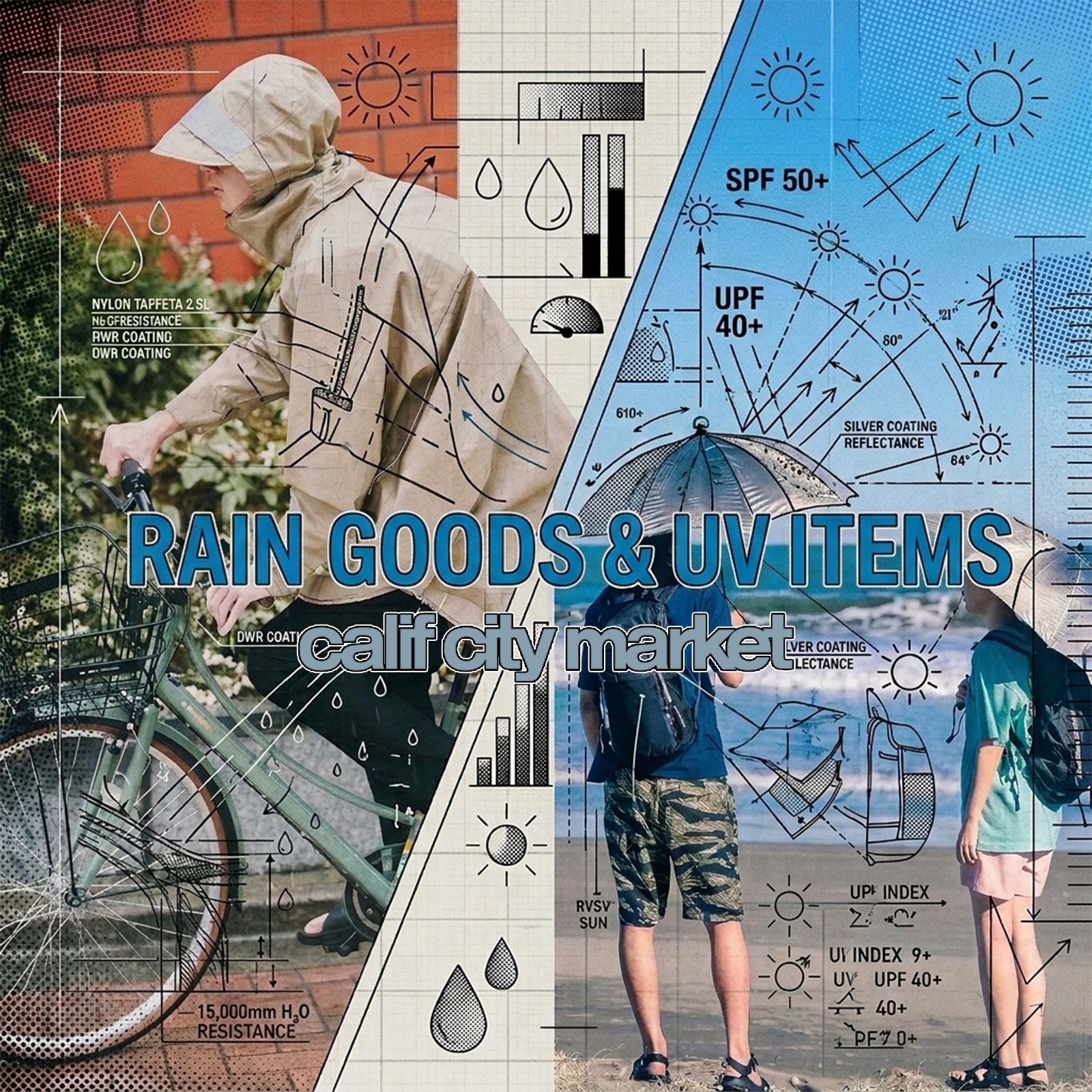 【calif city market】Rain Goods & UV Items
