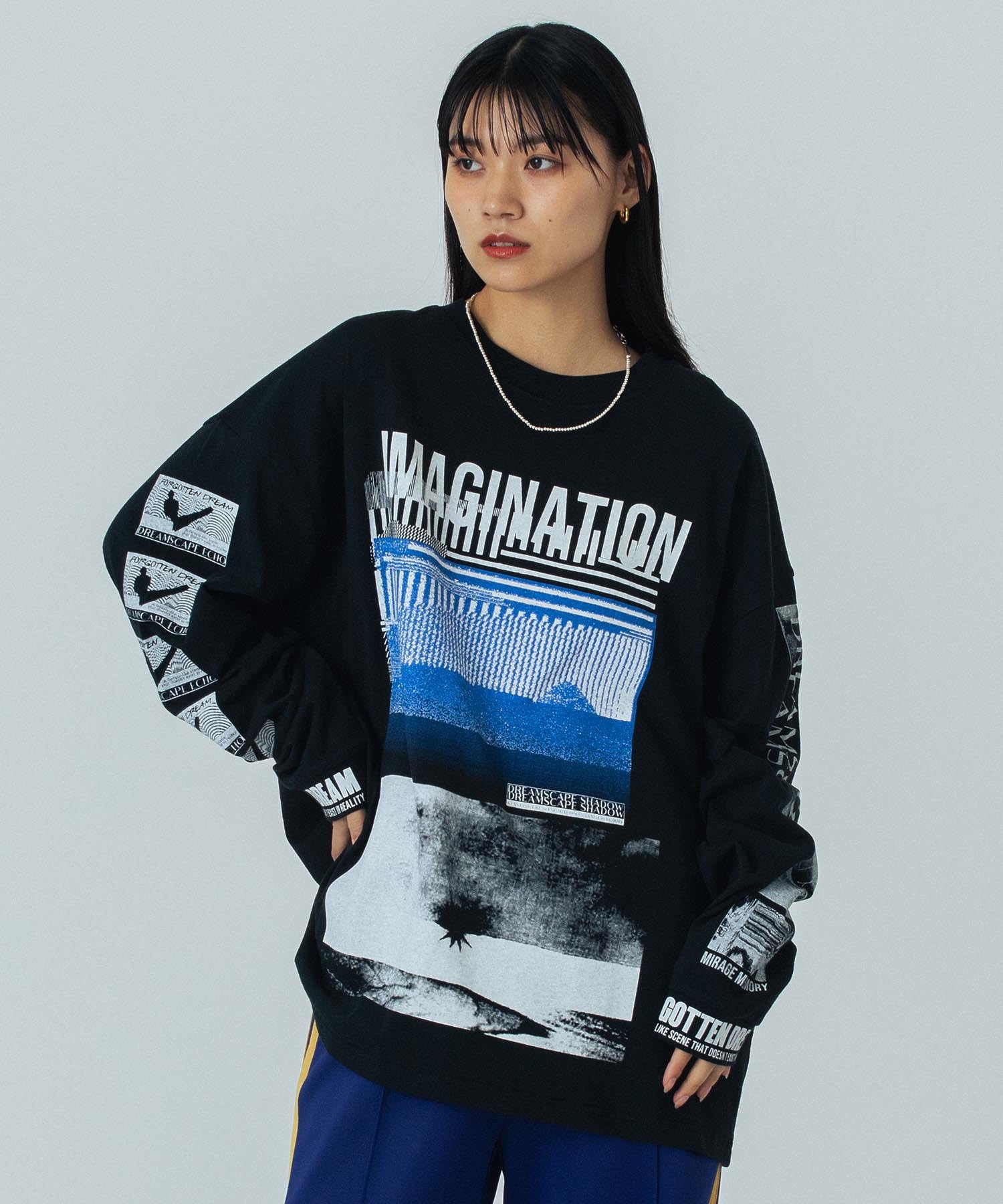OKIRAKU×ROSEBUD/GRAPHIC LONG SLEEVE TEE