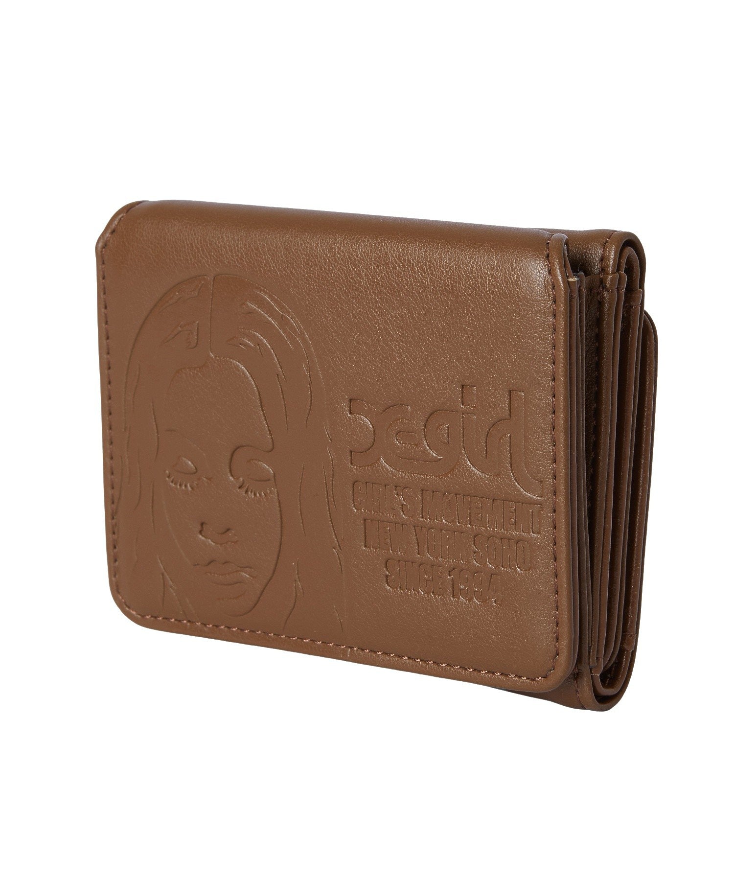 EMBOSSED FACE MINI WALLET