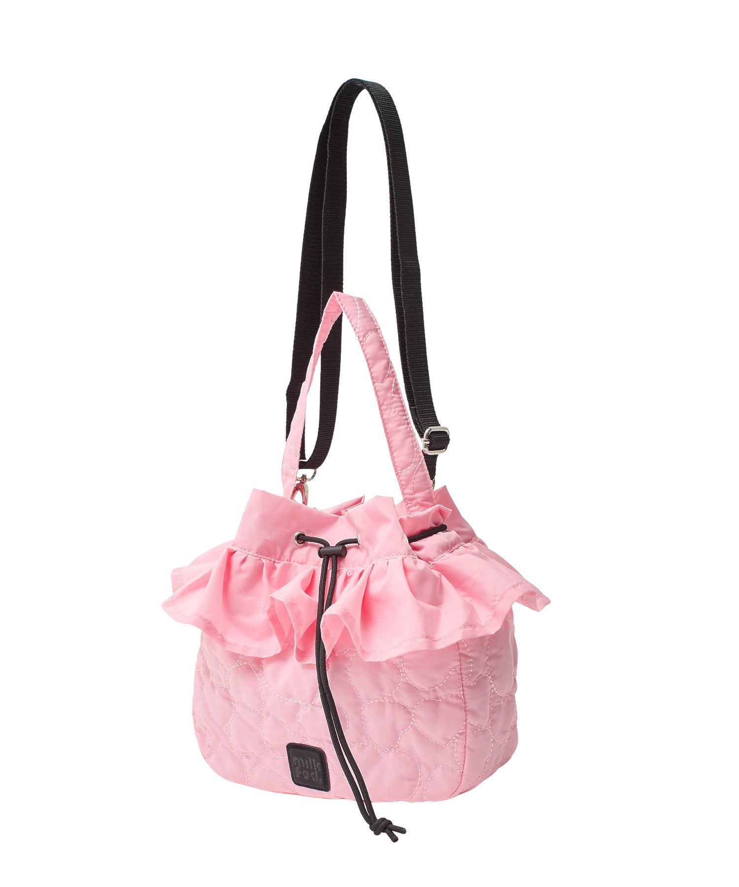 HEART QUILTED DRAWSTRING BAG
