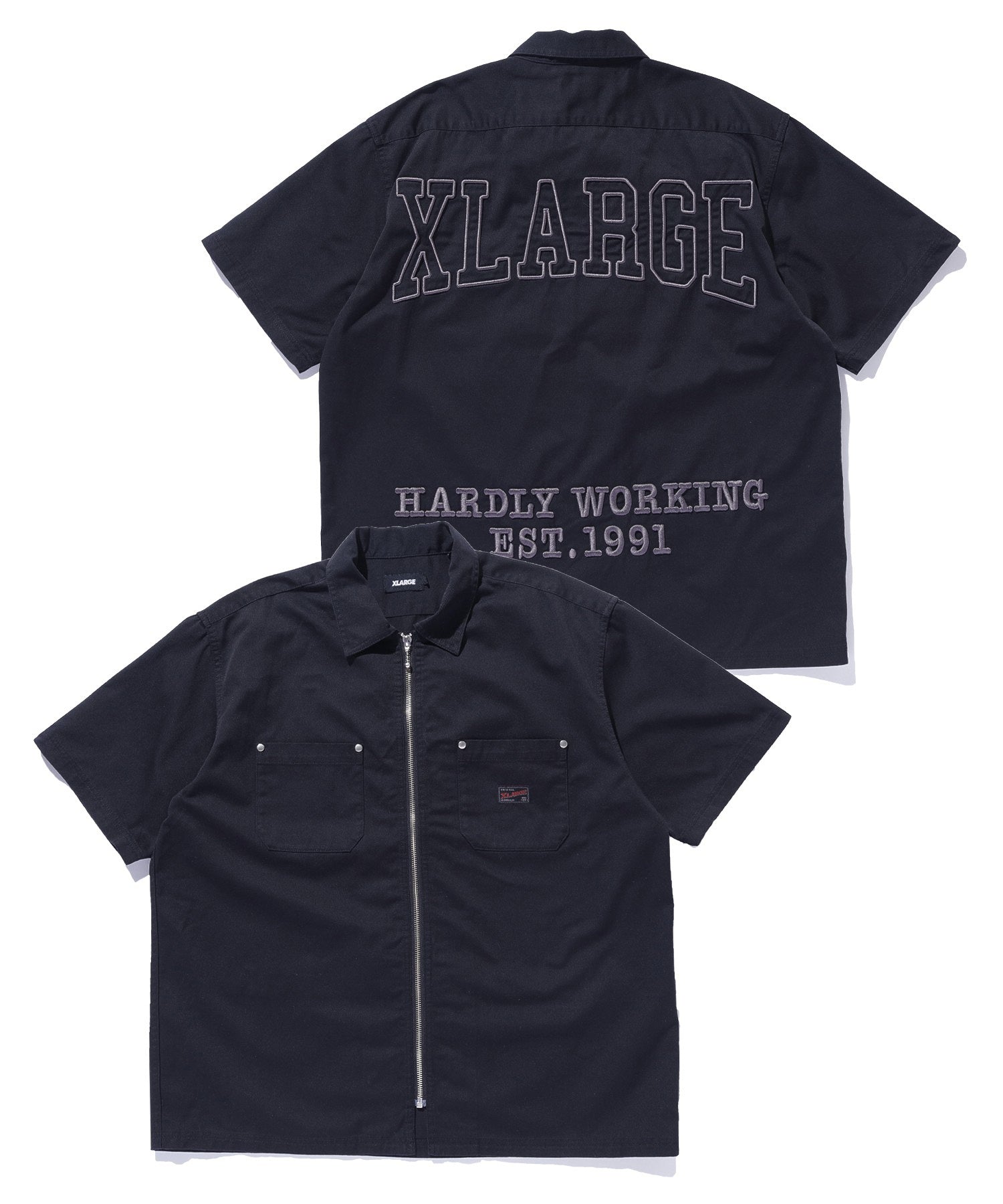 ZIP UP S/S WORK SHIRT