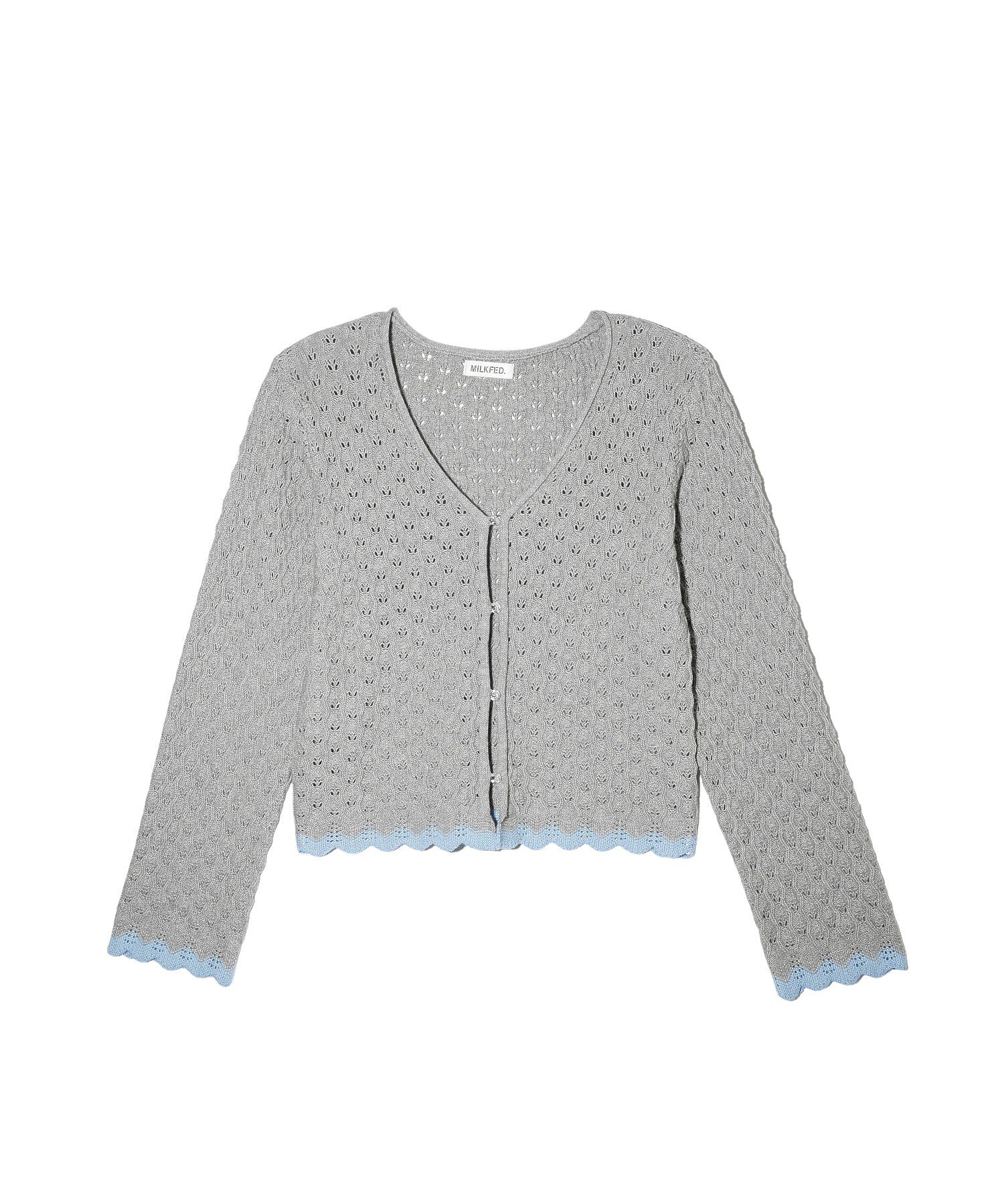 SCALLOP HEM KNIT CARDIGAN