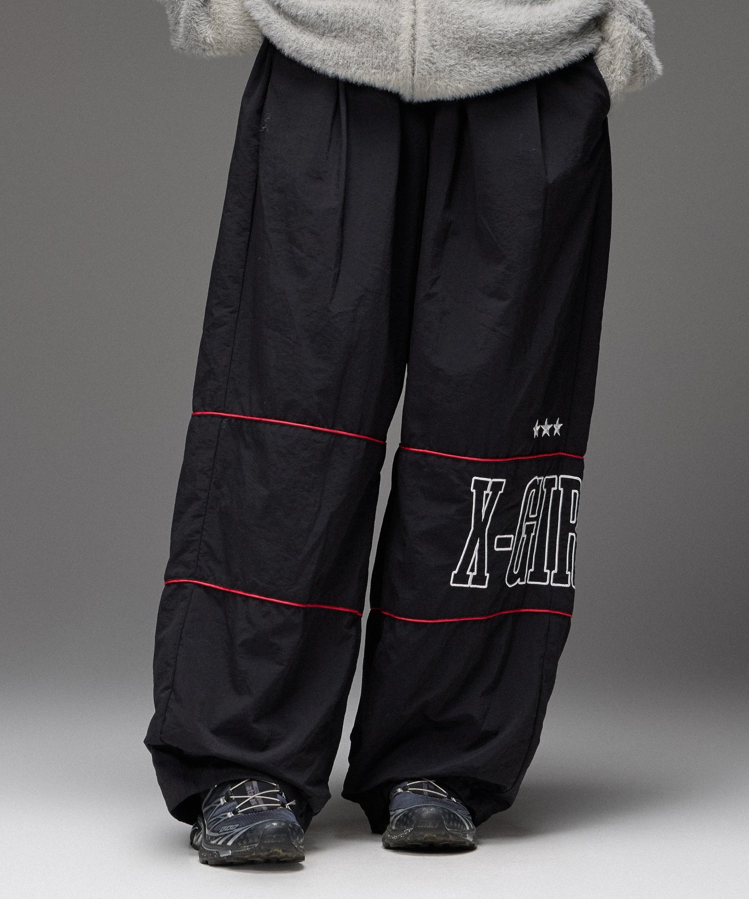 LOGO AND STAR WIDE LEG TRACK PANTS