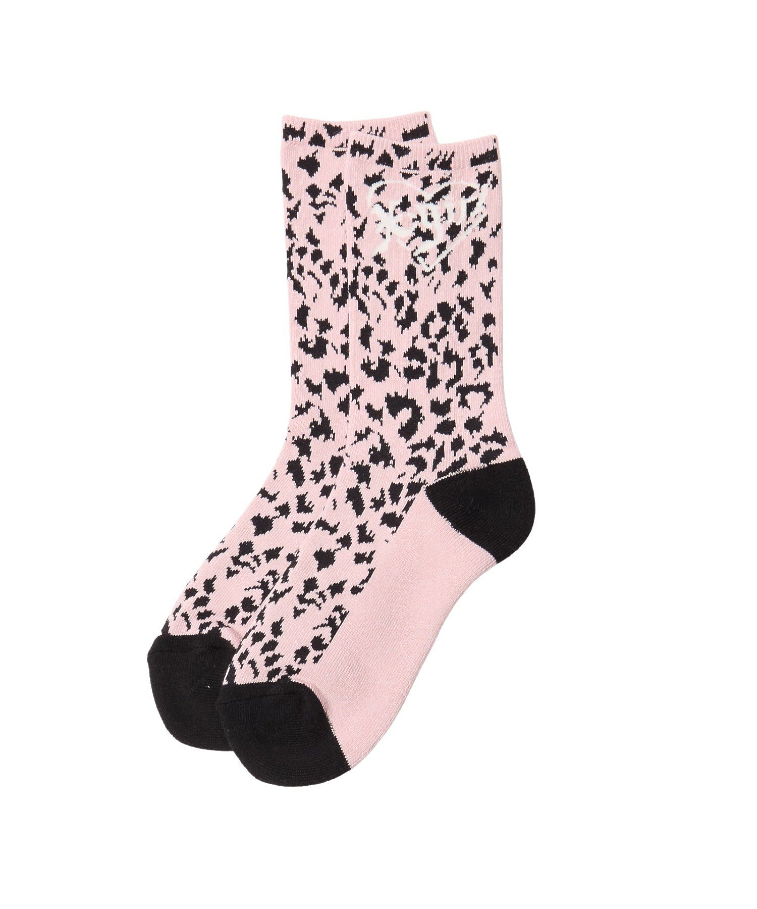 HEART LOGO LEOPARD SOCKS
