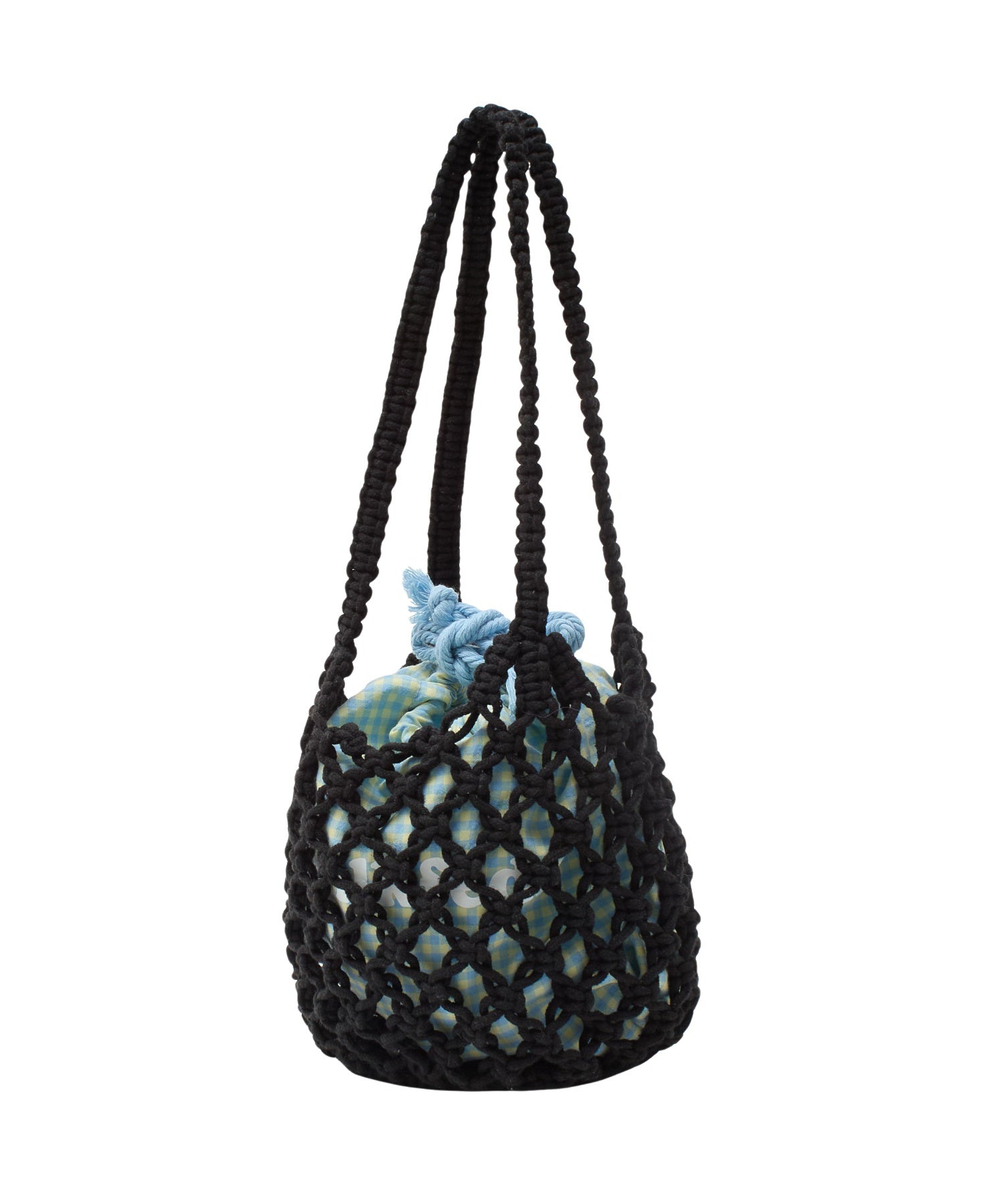 KNITTED GINGHAM BAG