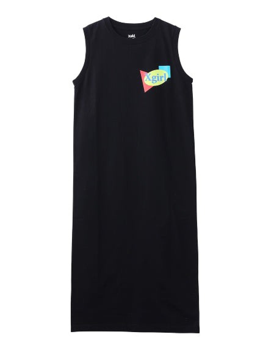 PLANE SHAPES LOGO TANK DRESS X-girl