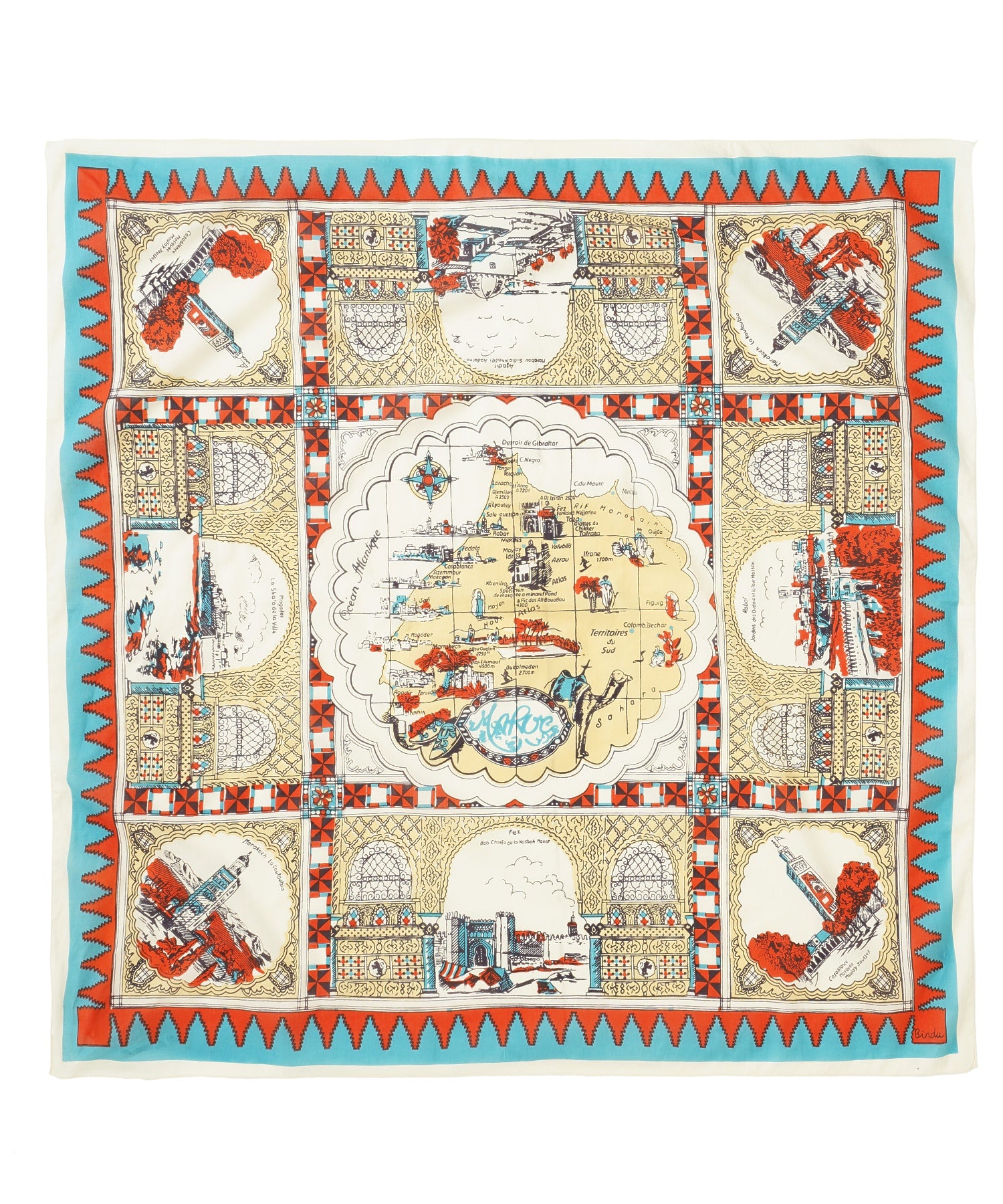 BINDU/MOROCCO MAP SCARF