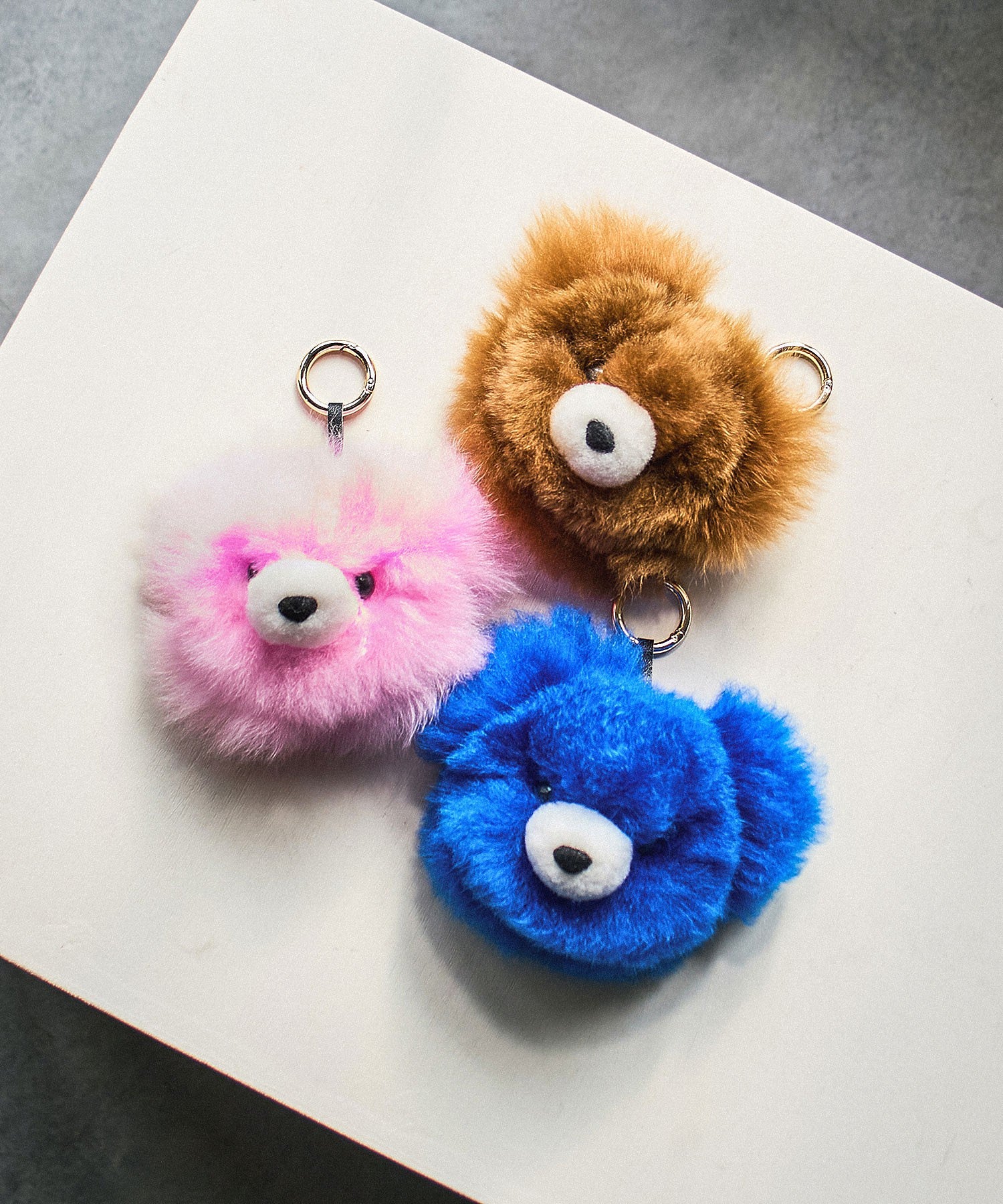 COSY/MEDIUM BEAR HEAD BABY ALPACA KEY RING