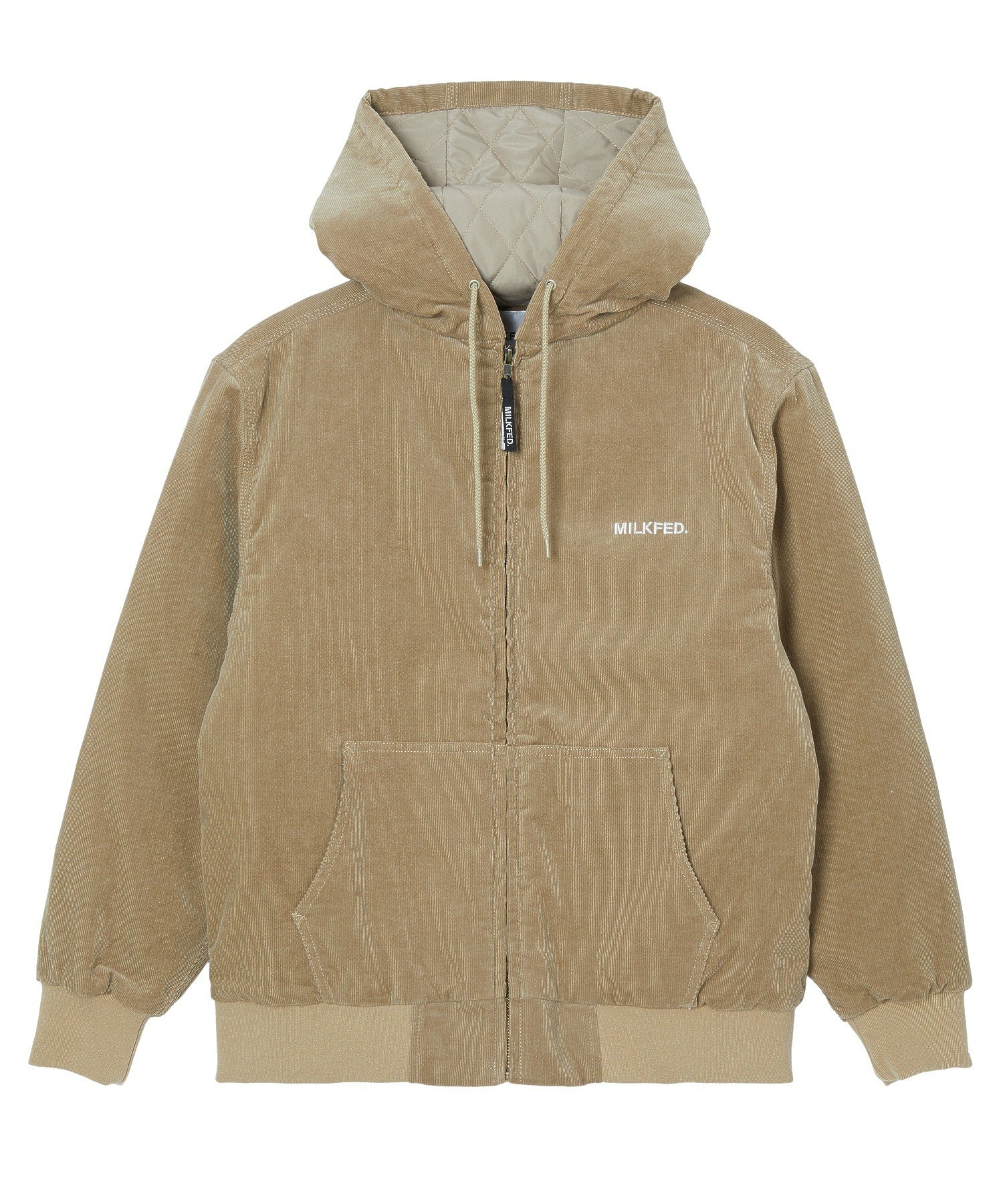 LOGO EMBROIDERED CORDUROY HOODED JACKET