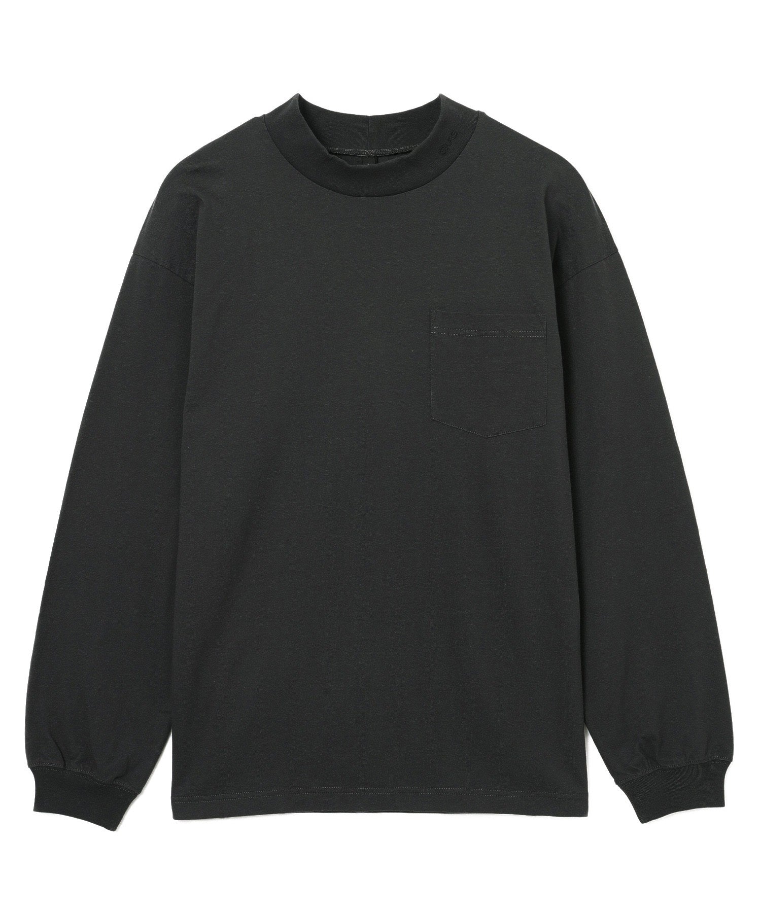 L/S MOCK NECK POCKET TEE