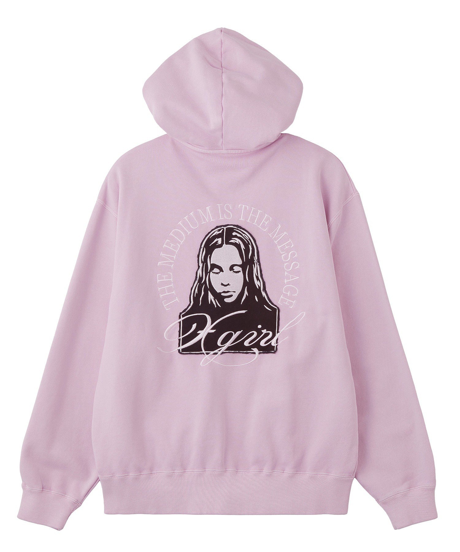 PIGMENT DYED FACE PATCH AND LOGO ZIP UP SWEAT HOODIE