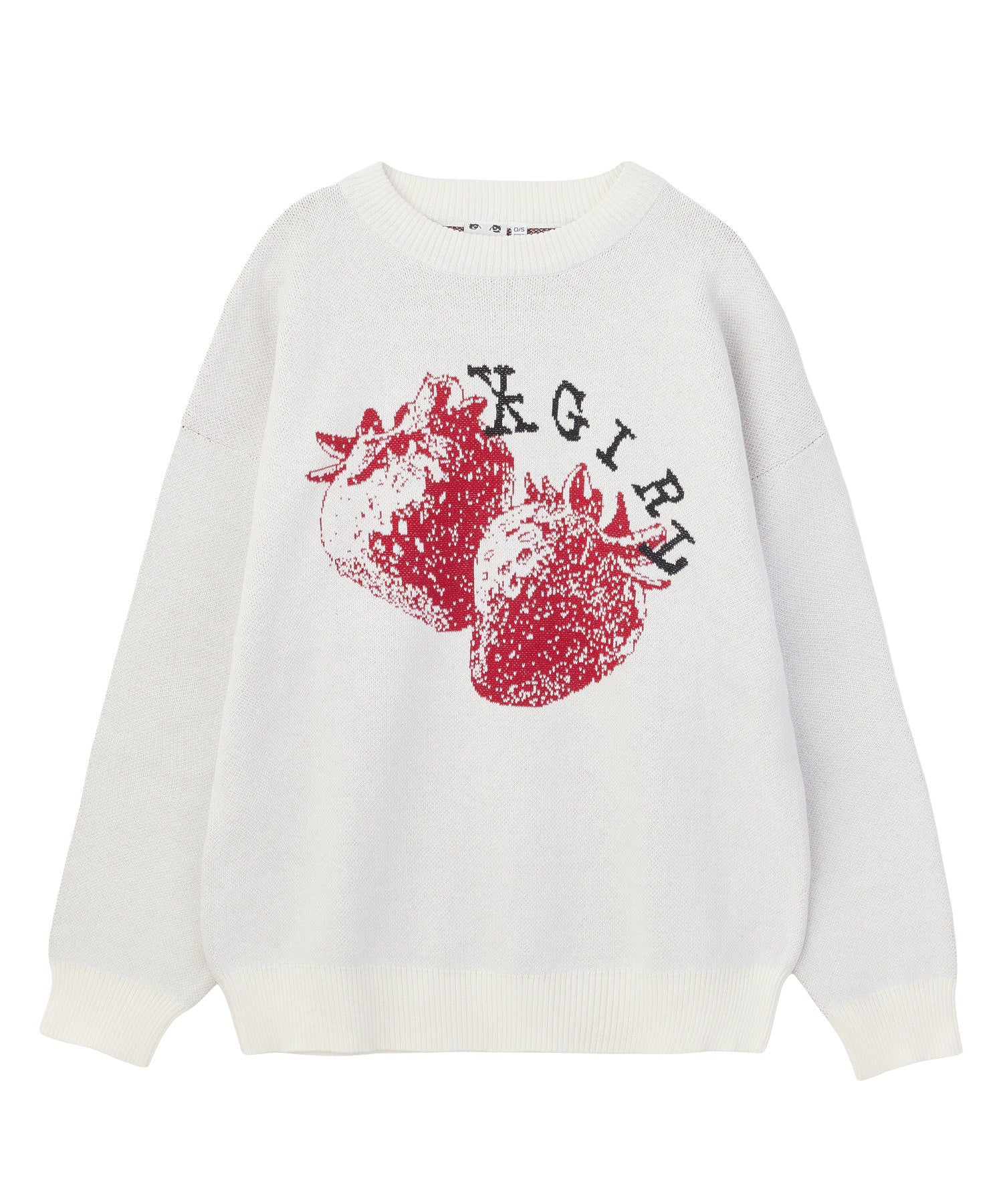 STRAWBERRY AND LOGO JACQUARD KNIT TOP