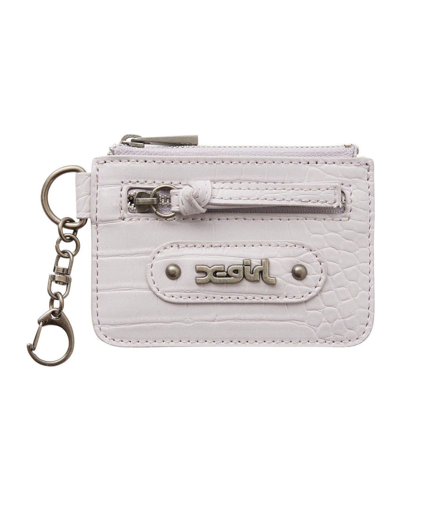 MILLS LOGO FAUX CROCO CARD CASE
