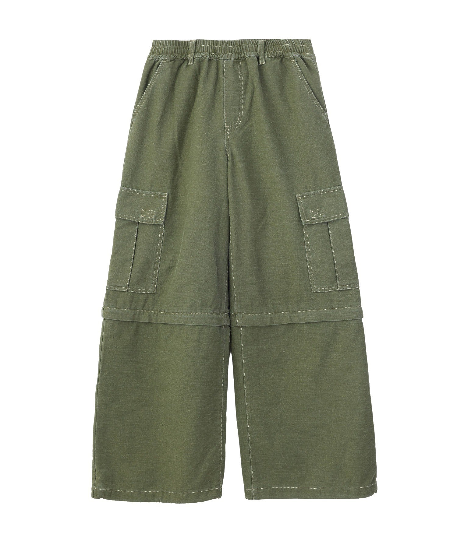 EMBLEM POCKET 2WAY WIDE LEG CARGO PANTS