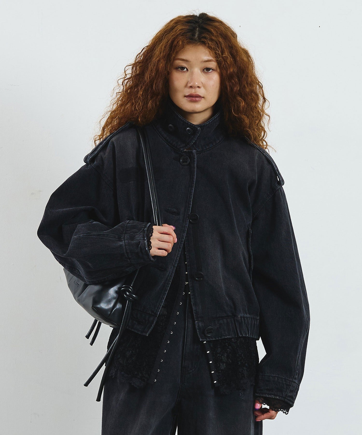 mici/VOLUME SLEEVE DENIM JACKET