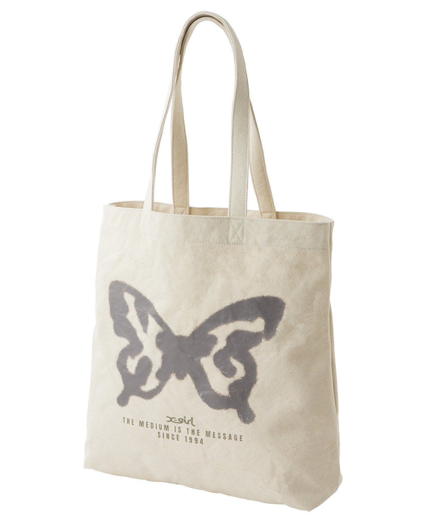 SPRAY BUTTERFLY PRINT TOTE BAG