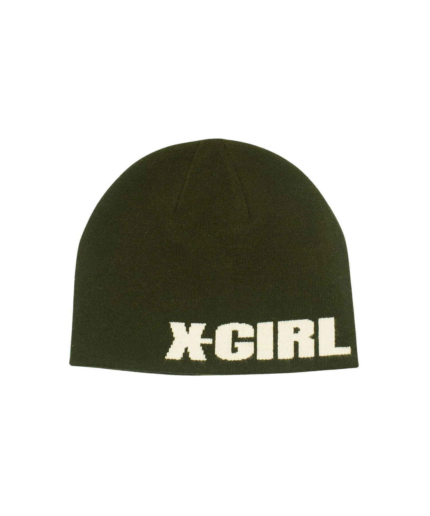 X-GIRL LOGO REVERSIBLE JACQUARD BEANIE