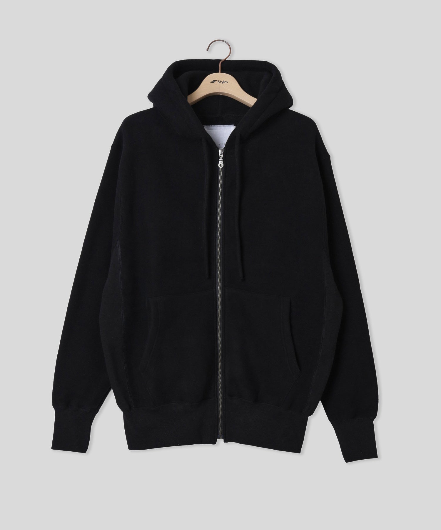 VROOM/ヴィルーム/L/S ZIPHOODIE VLR112976ZIPRF8 BLK