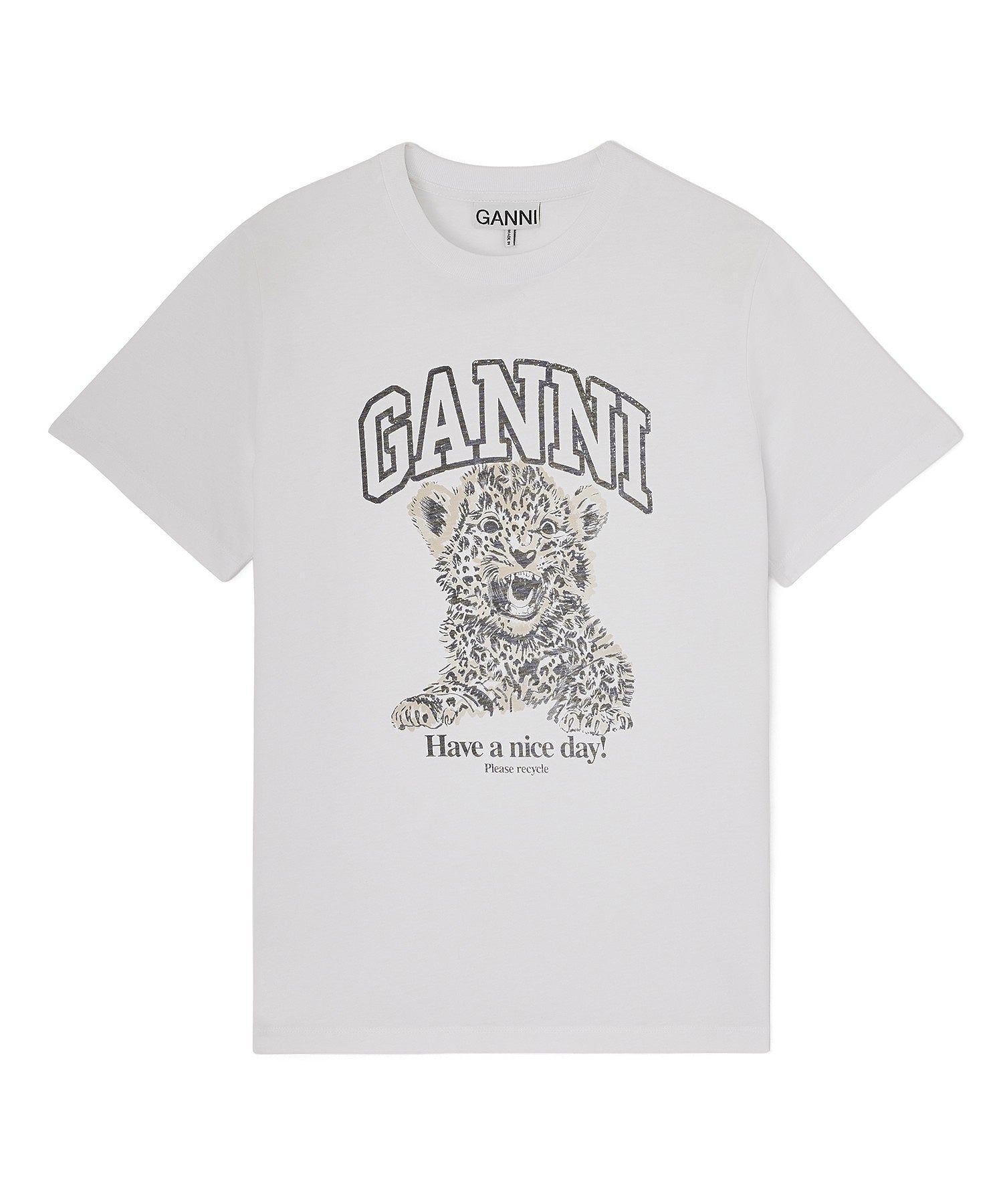GANNI/BASIC JERSEY LEOPARD RELAXED T-SHIRT