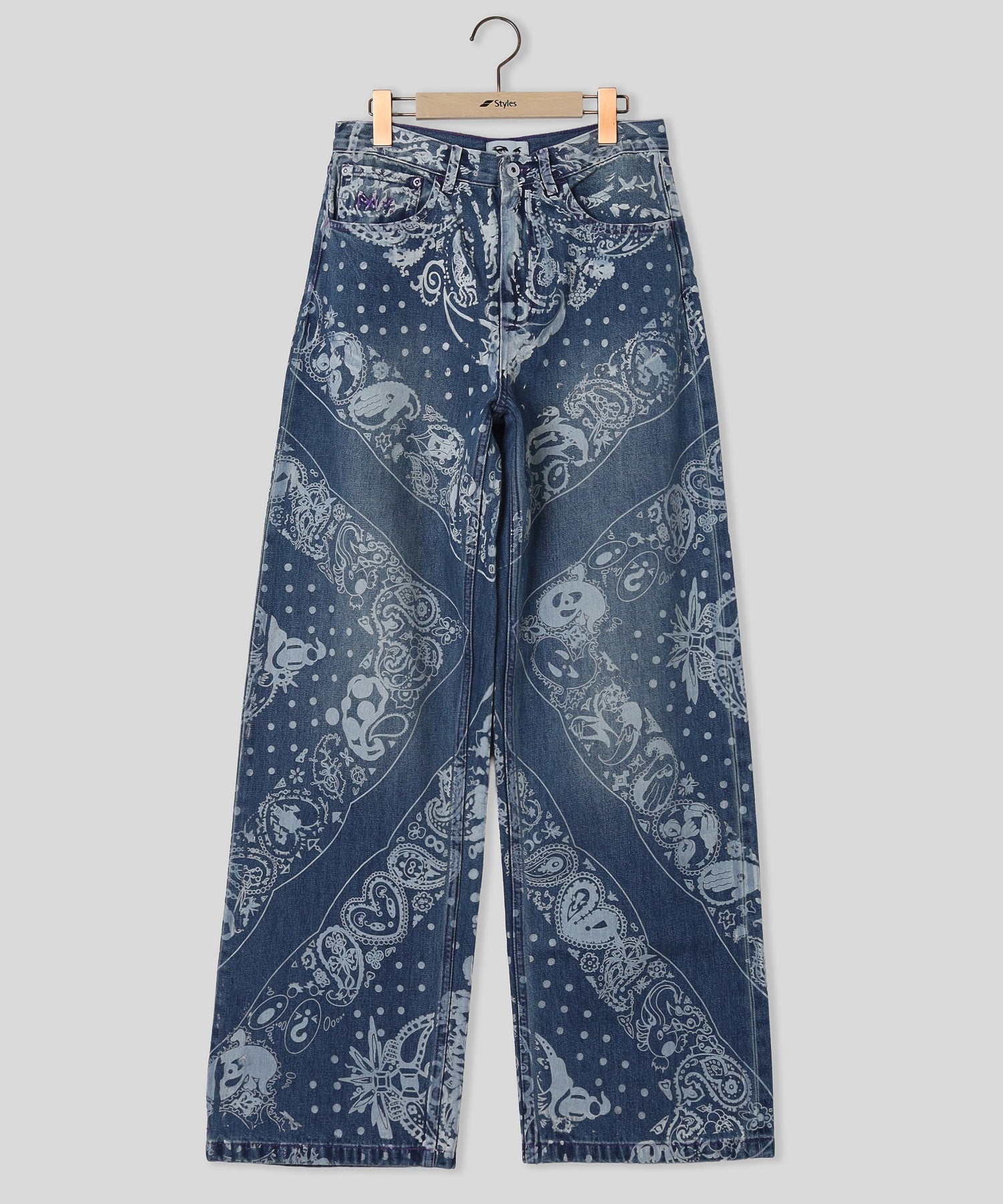 PERKS AND MINI/パークスアンドミニ/COCO BANDANA OVER PRINT JEANS 80104