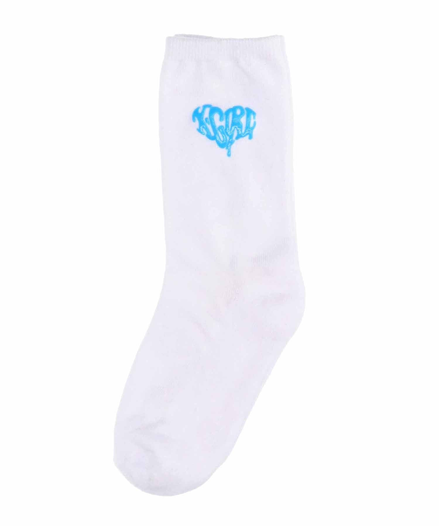 DRIPPING HEART LOGO SOCKS X-girl