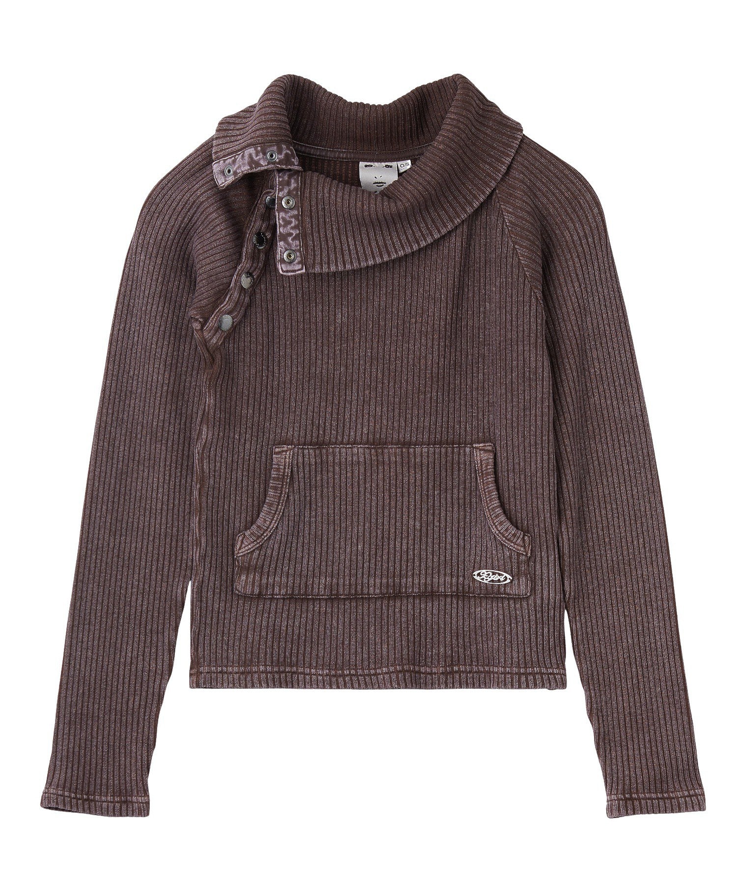 DEFORMED NECK FADED RIB TOP