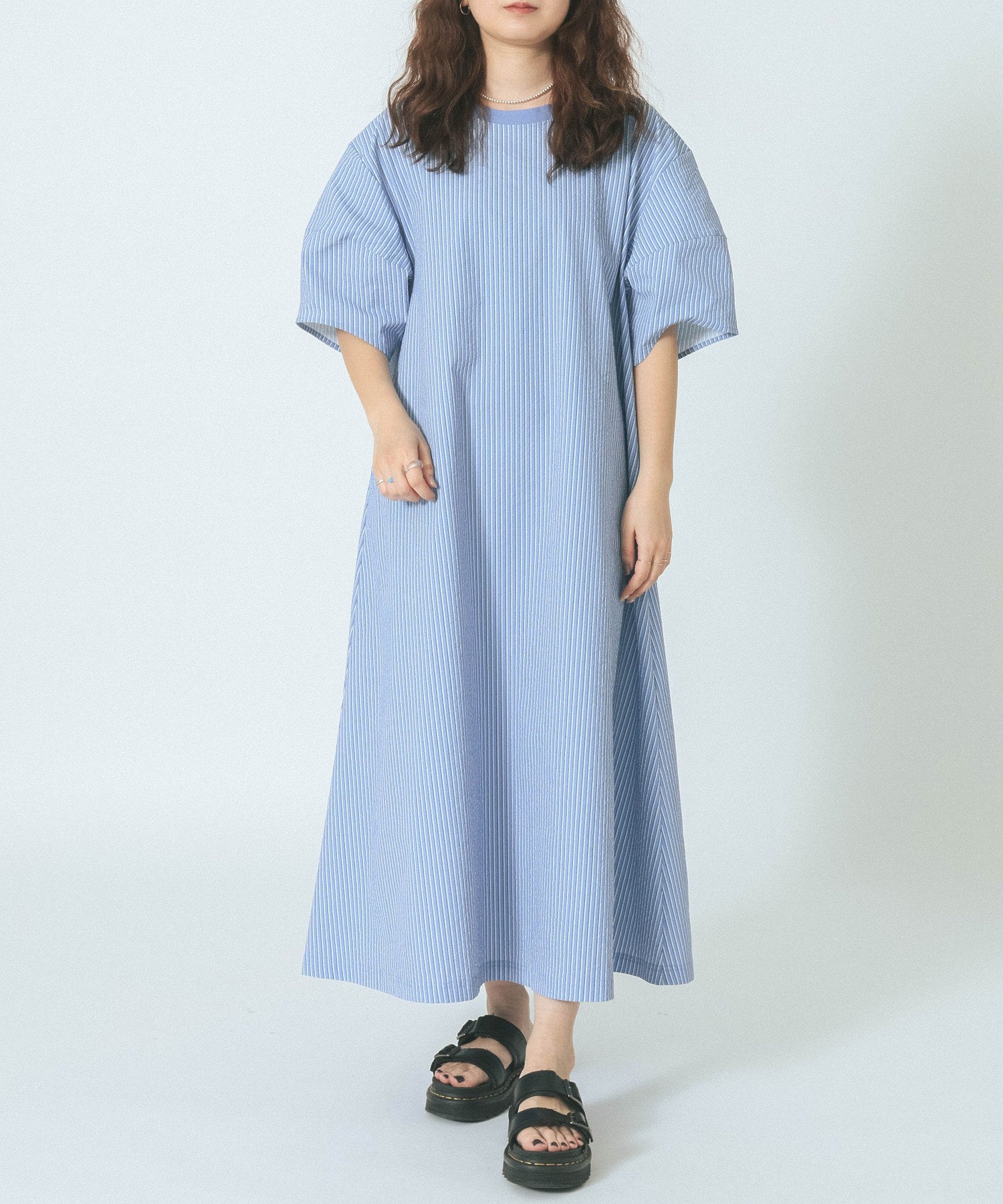 THOUSAND MILE×GENE HEAVENS/VOLUME SLEEVE SMOCK DRESS