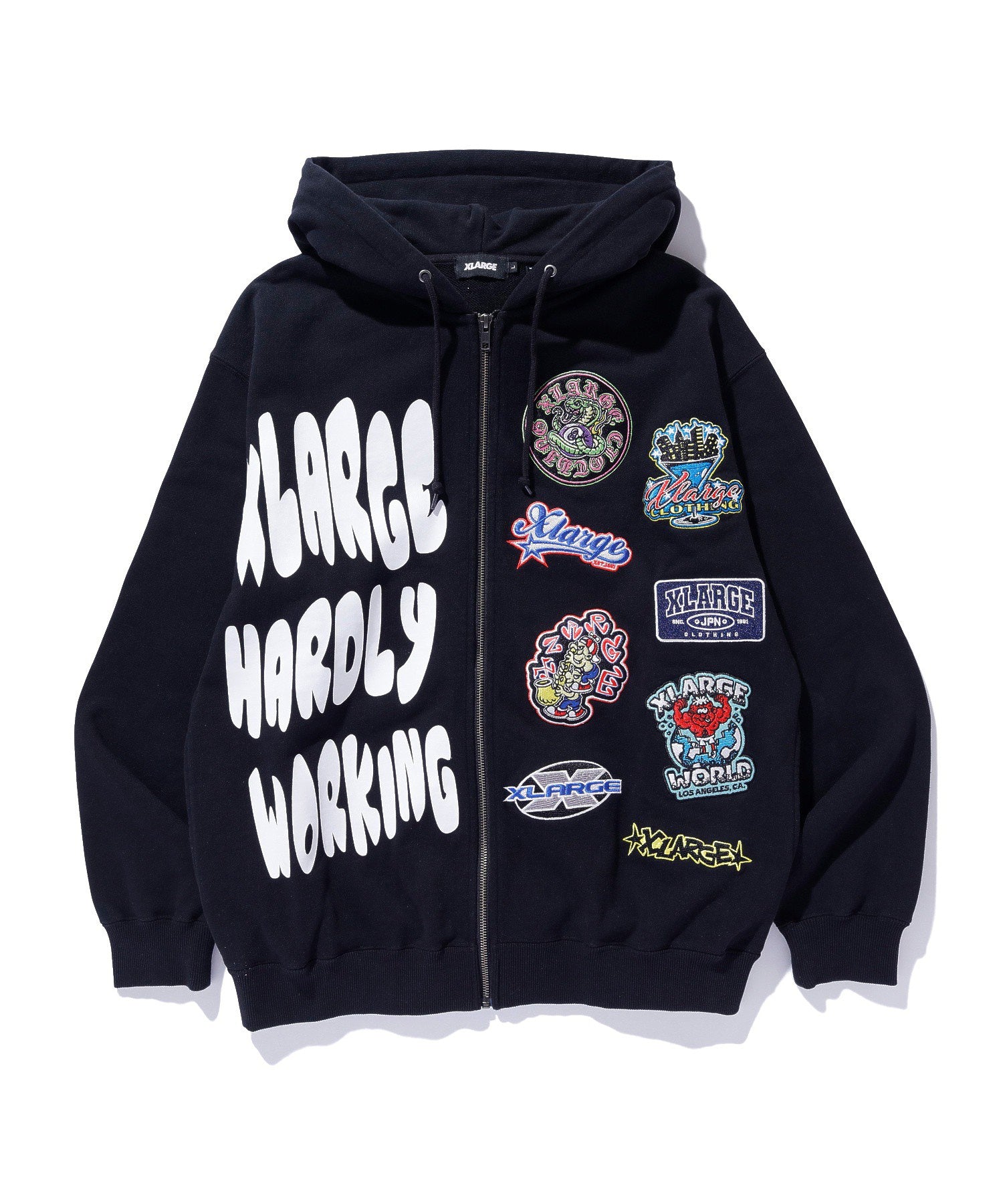 MULTI LOGO ZIP UP HOODED SWEATSHIRT