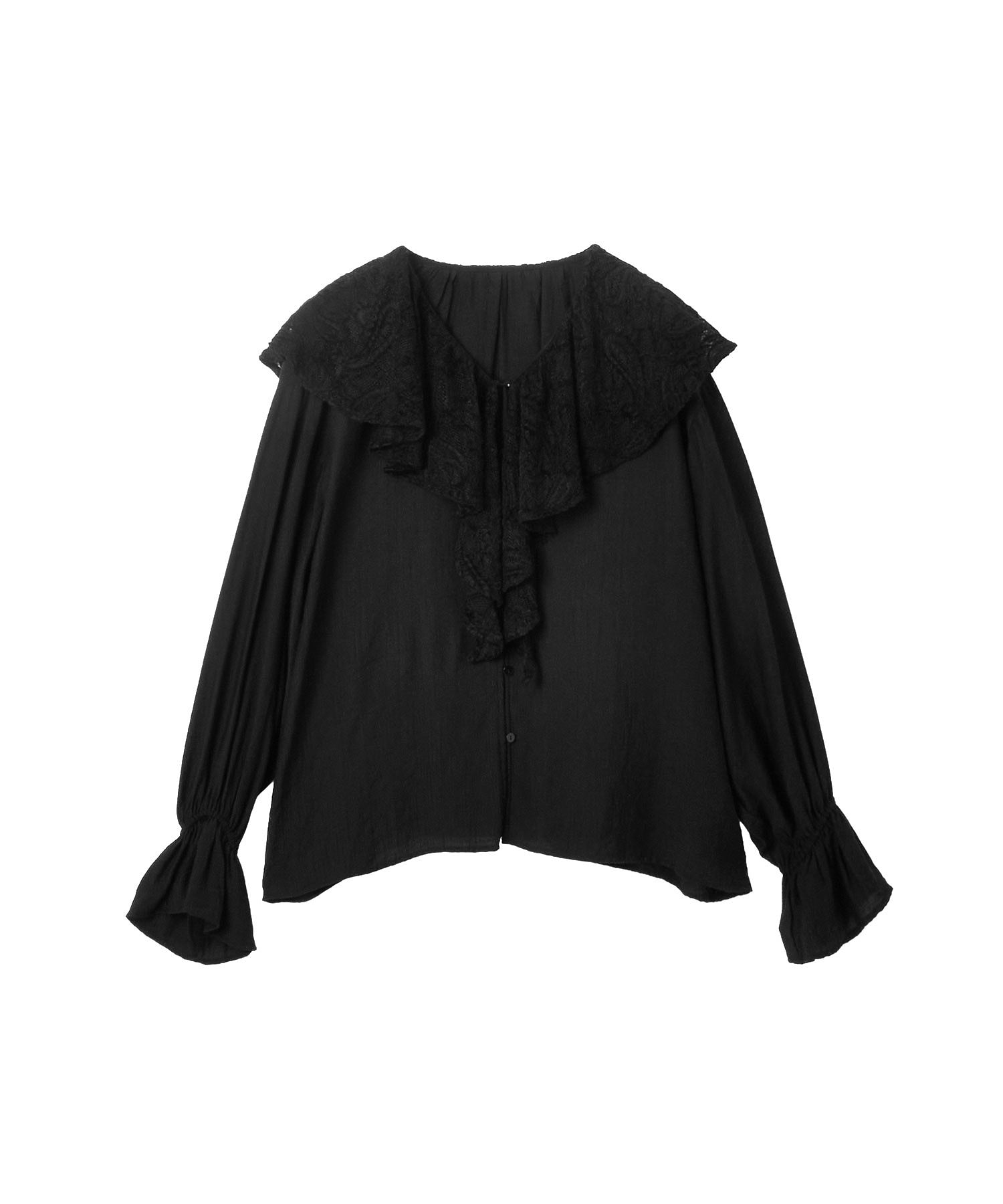 RUFFLE DETAIL LACE BLOUSE
