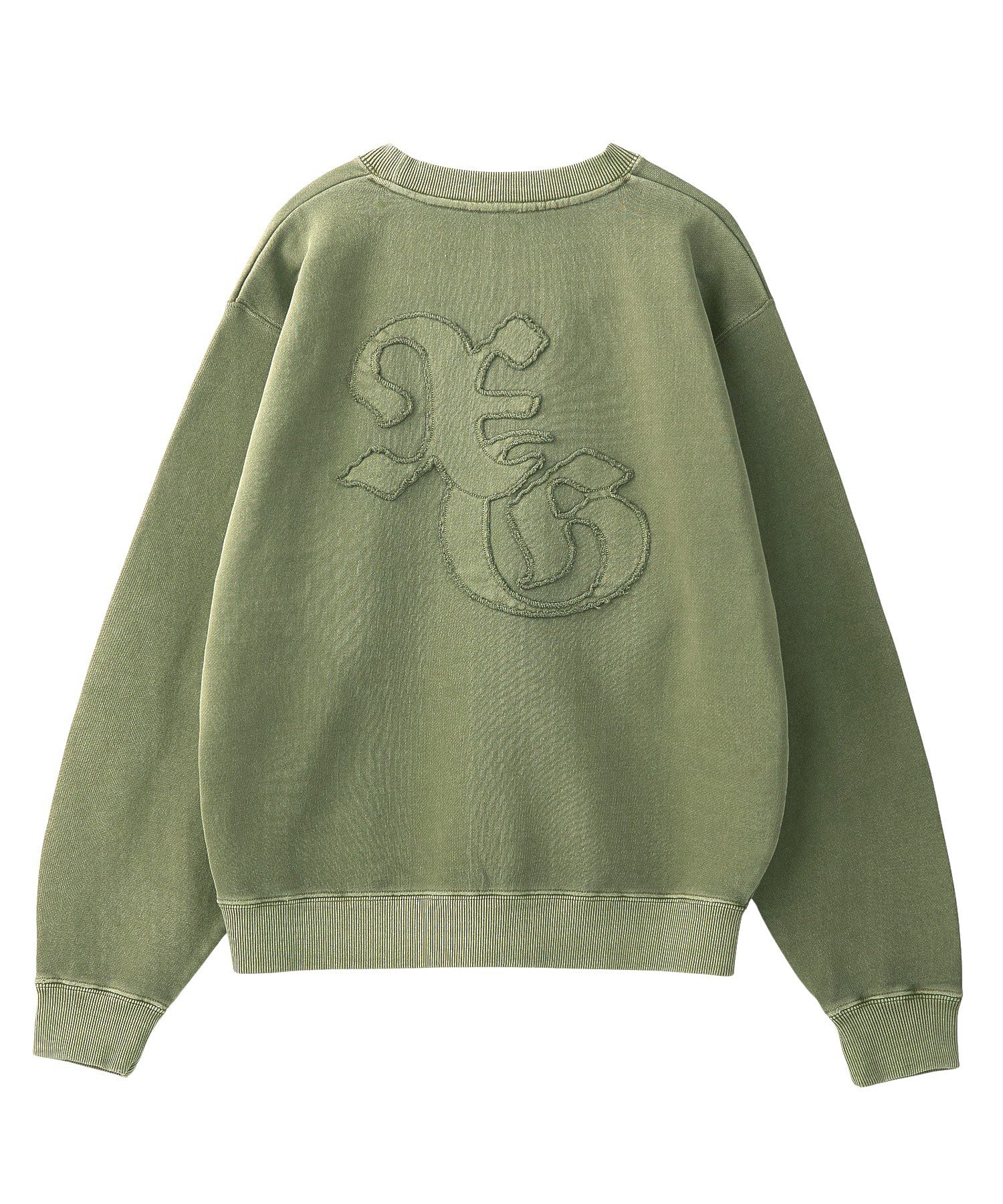 LOGO PATCH PIGMENT DYED CREWNECK SWEAT TOP