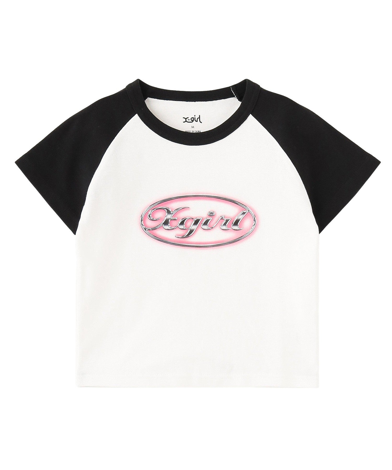 GLOW METAL OVAL LOGO RAGLAN S/S BABY TEE