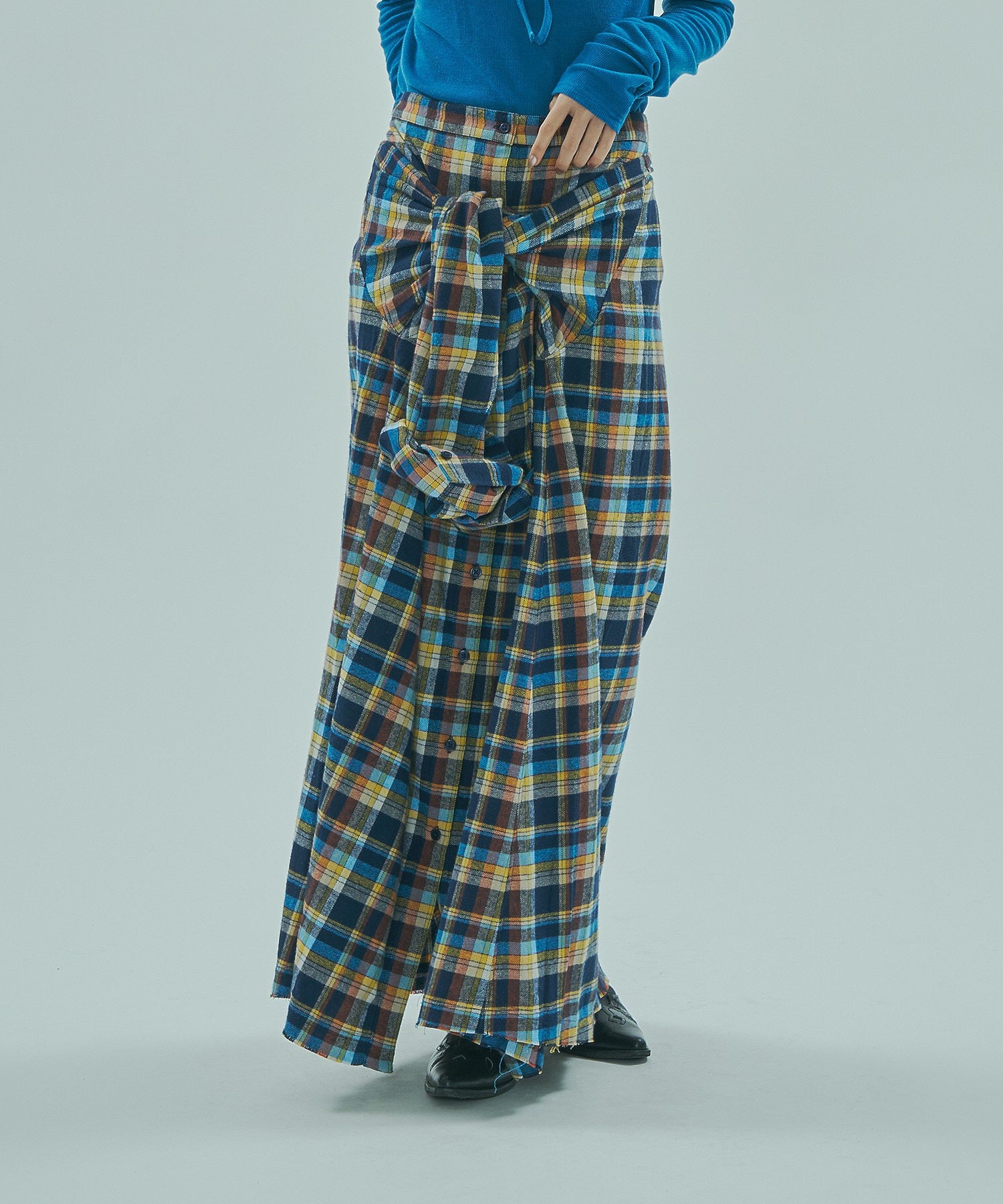 【ROSE BUD別注】INDIA IS BEUATIFUL/3WAY FLANNEL SHIRT SKIRT