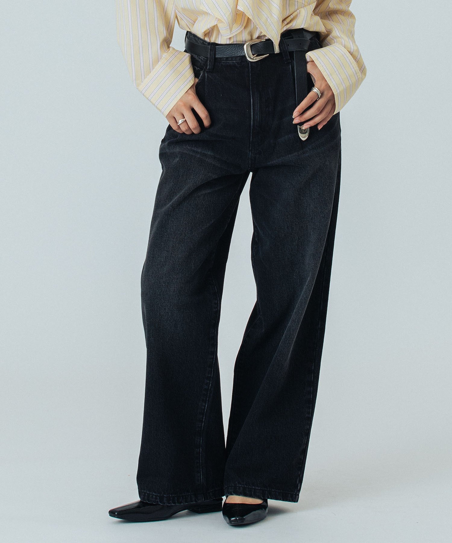 CREOLME/WIDE DENIM PANTS