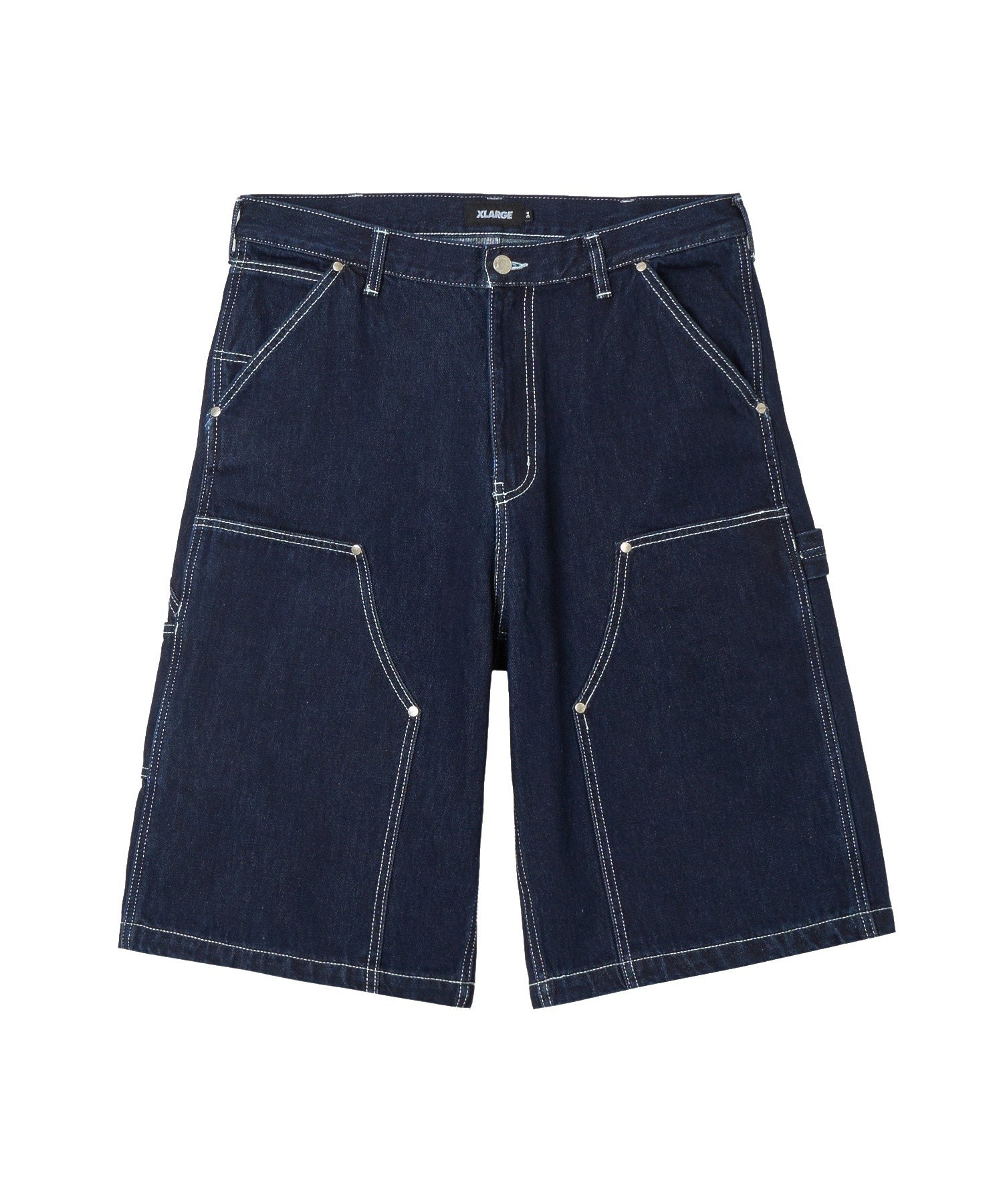 DOUBLE KNEE DENIM SHORT PANTS