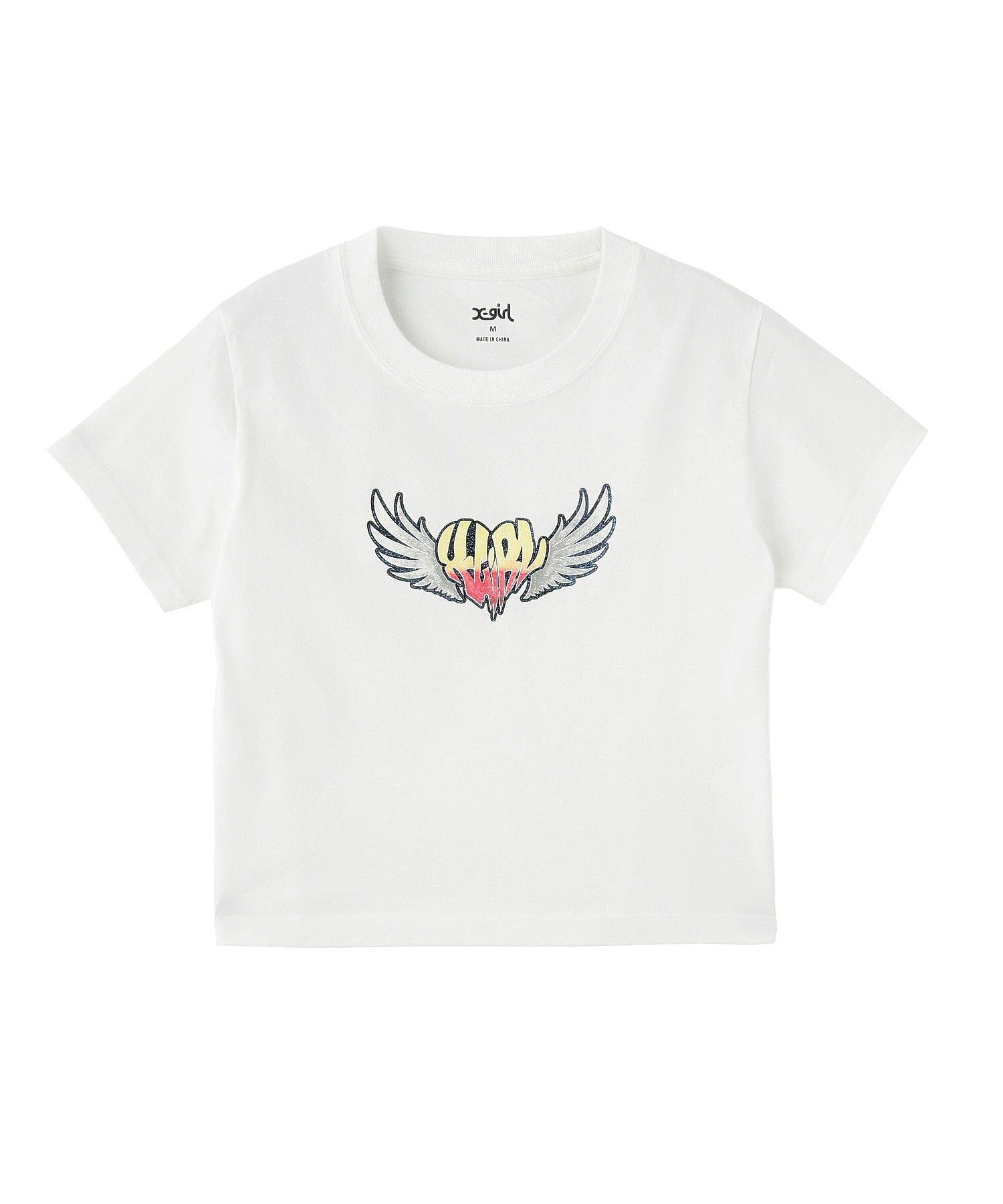 HEART WING SHINY LOGO S/S CROPPED TEE